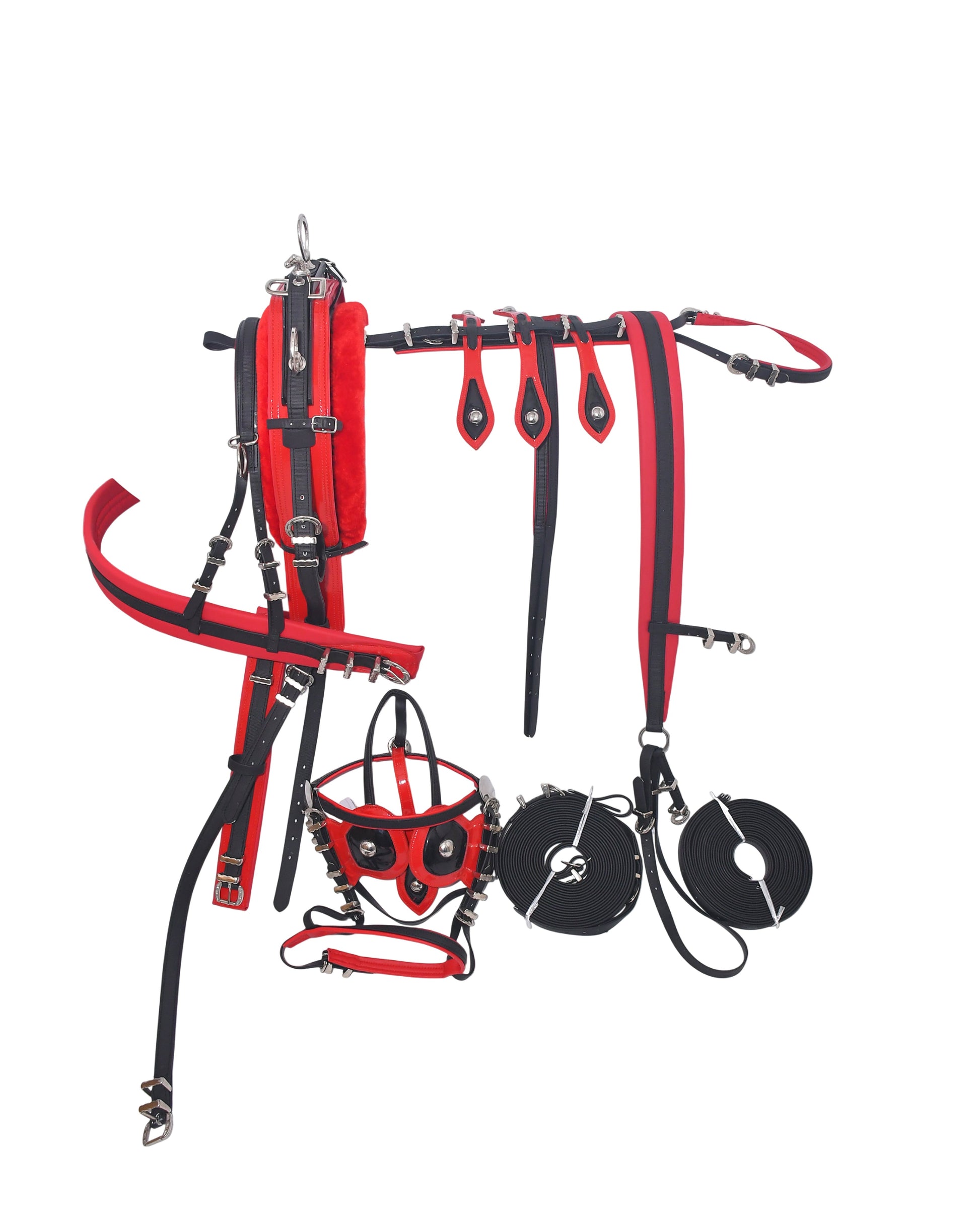 PVC Breaching Tiedown Driving Harness Black and Red