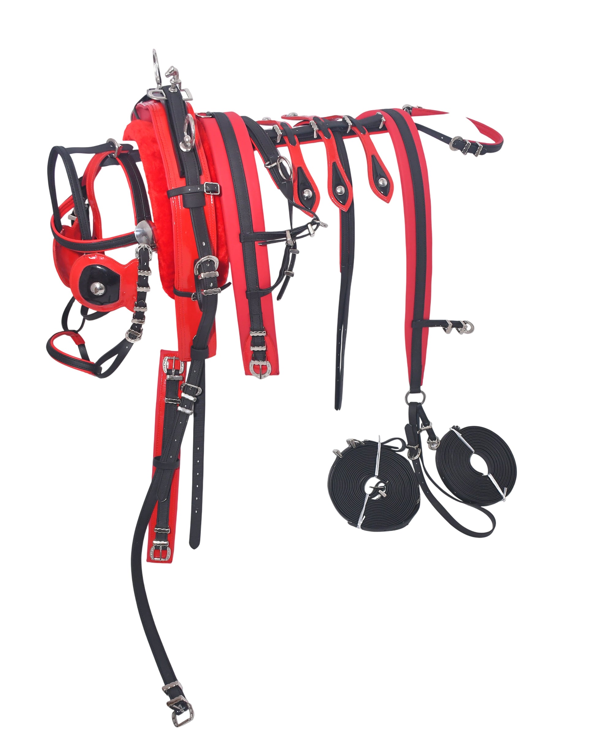 PVC Breaching Tiedown Driving Harness Black and Red