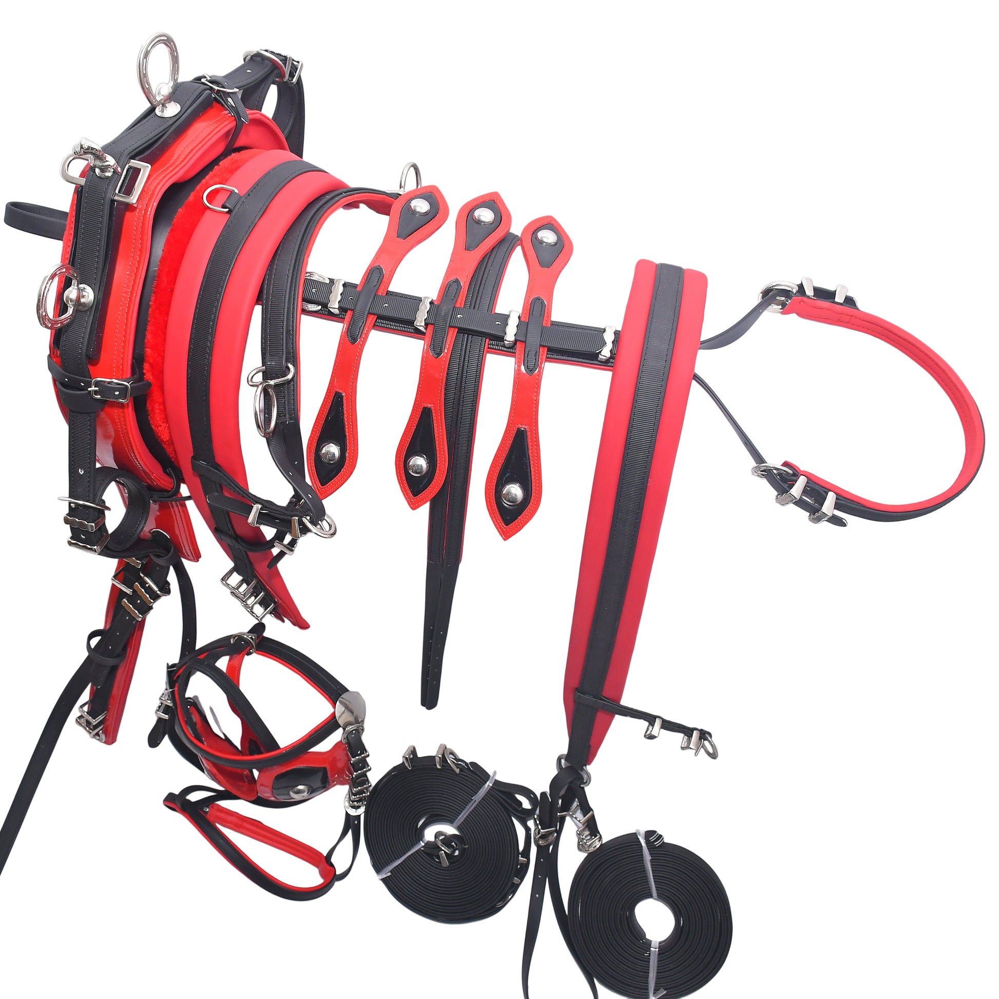 PVC Breaching Tiedown Driving Harness Black and Red