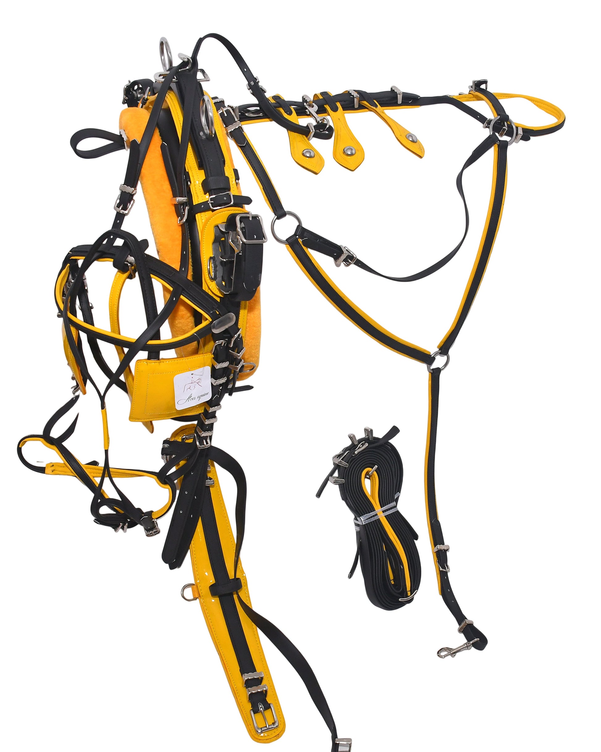 PVC Quick Hitch Trotting Harness Black And Yellow