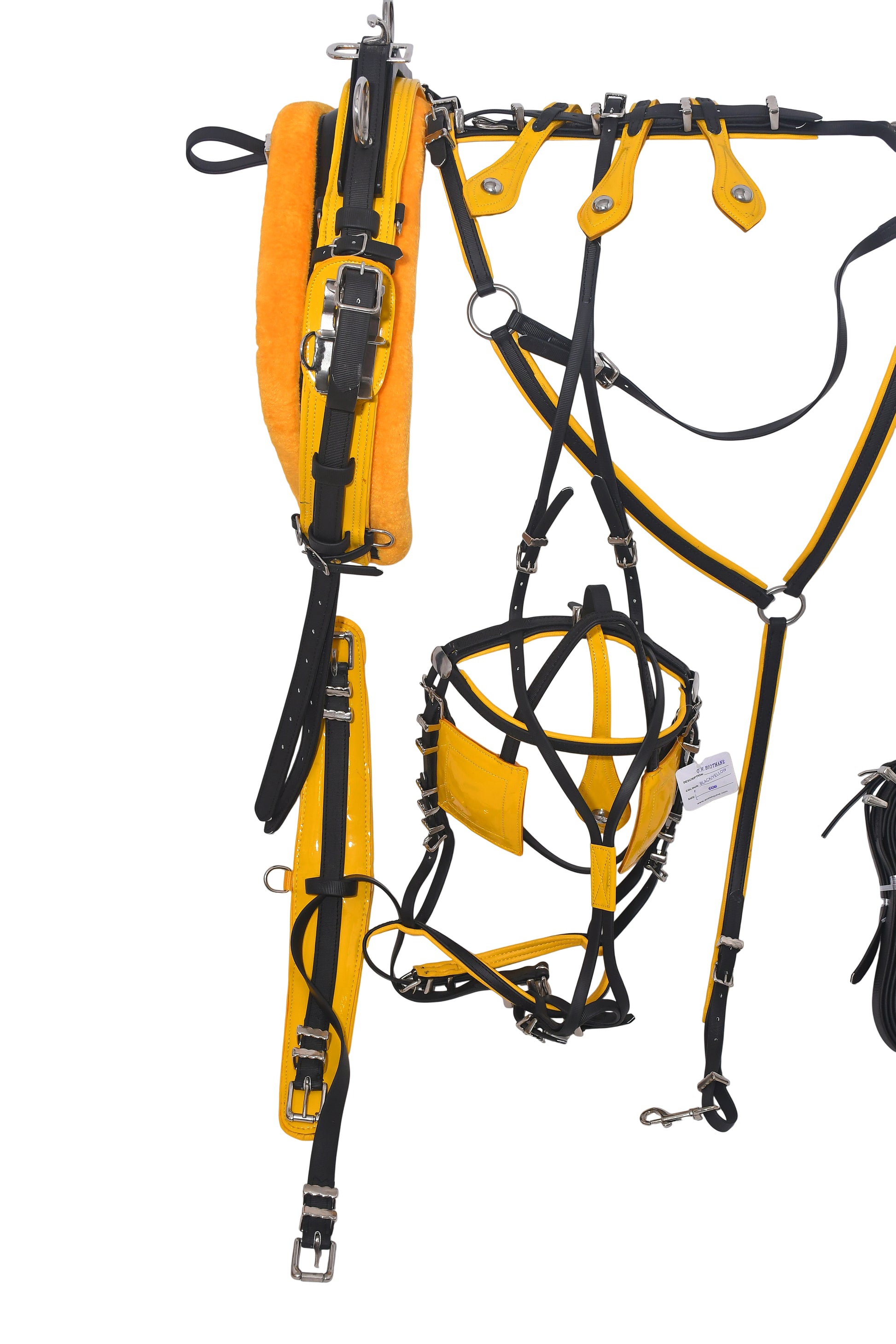 PVC Quick Hitch Trotting Harness Black And Yellow