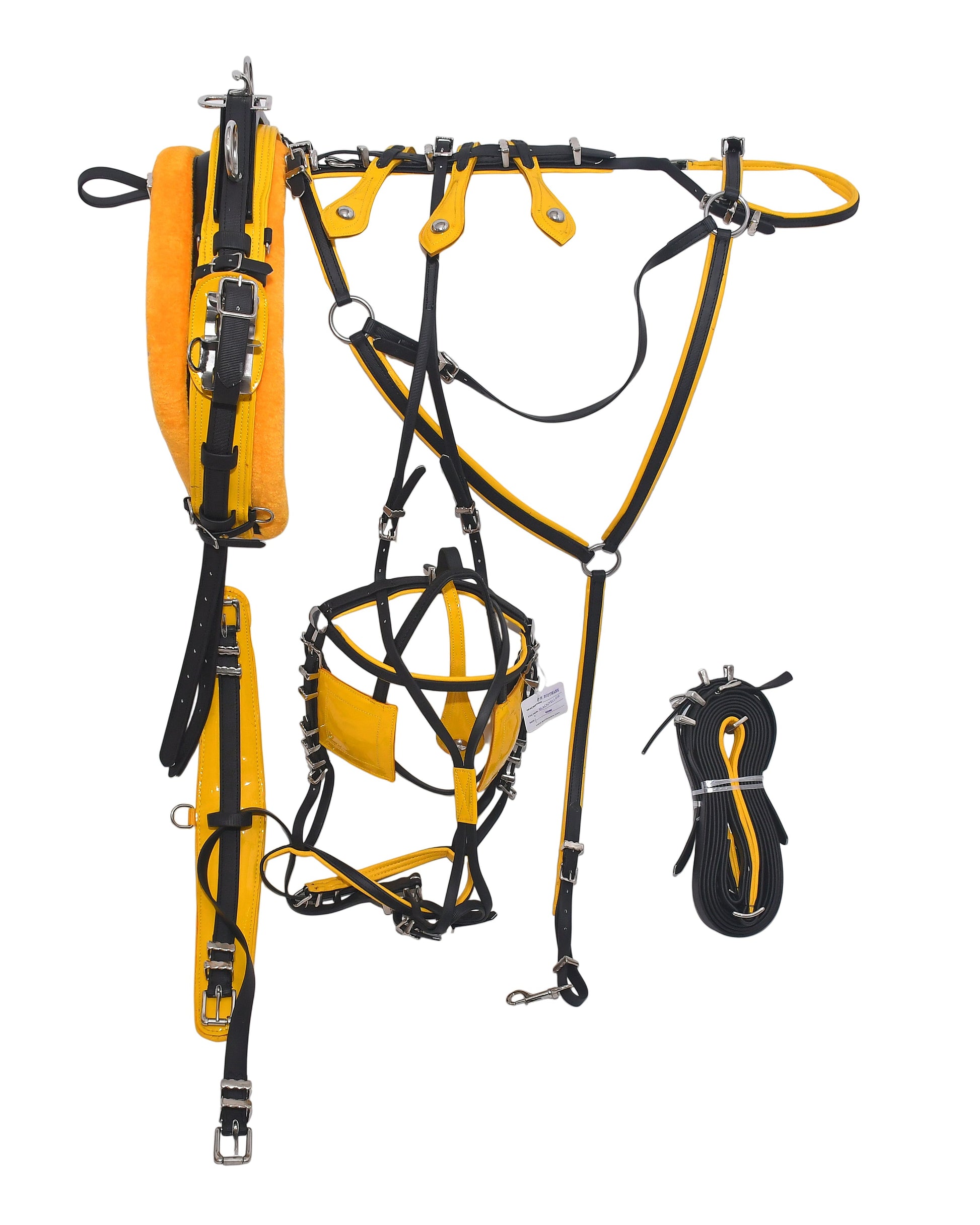 PVC Quick Hitch Trotting Harness Black And Yellow