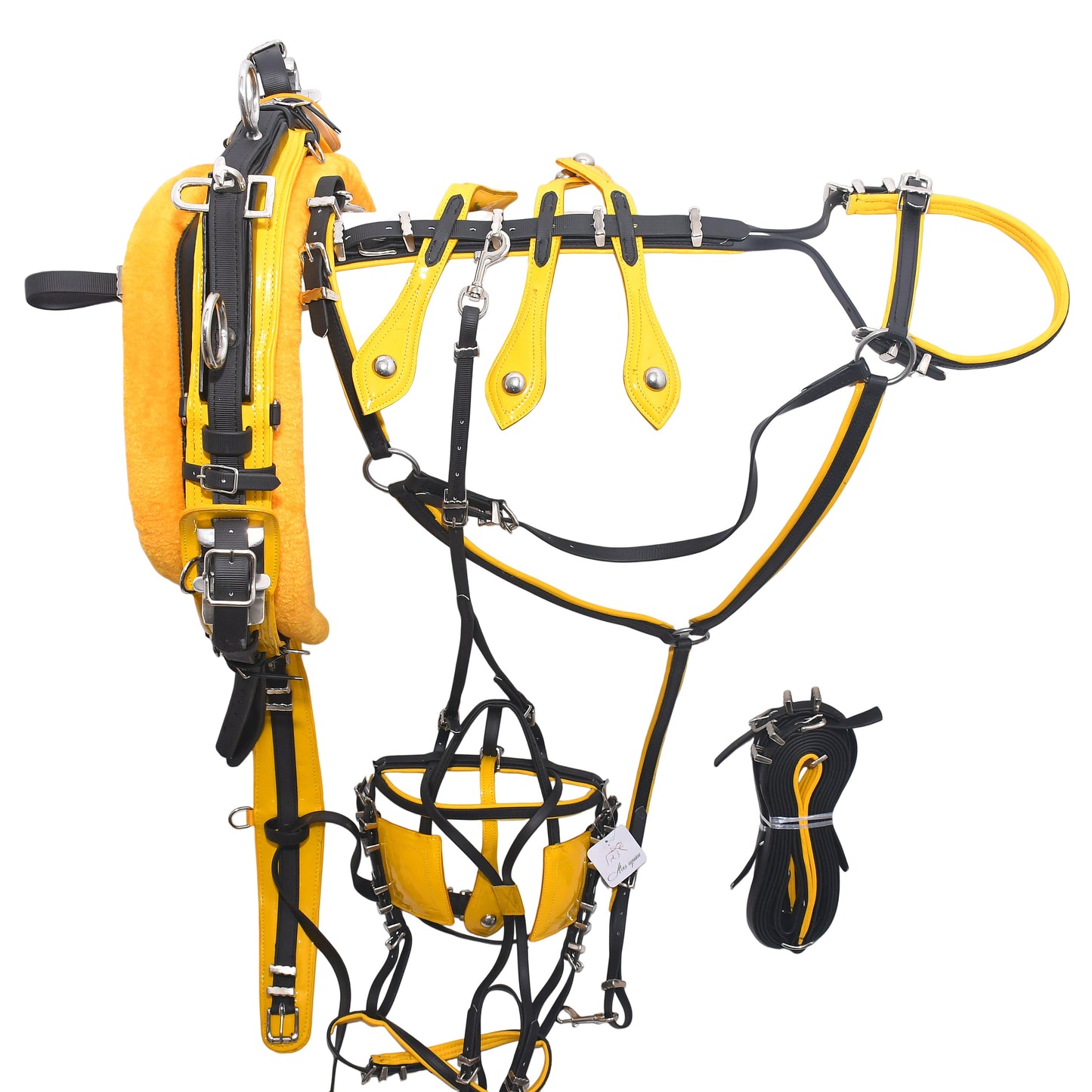 PVC Quick Hitch Trotting Harness Black And Yellow