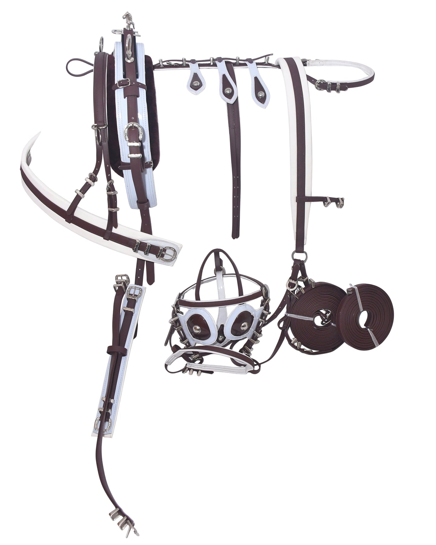 PVC Tie Down Breaching Driving Harness Brown and White