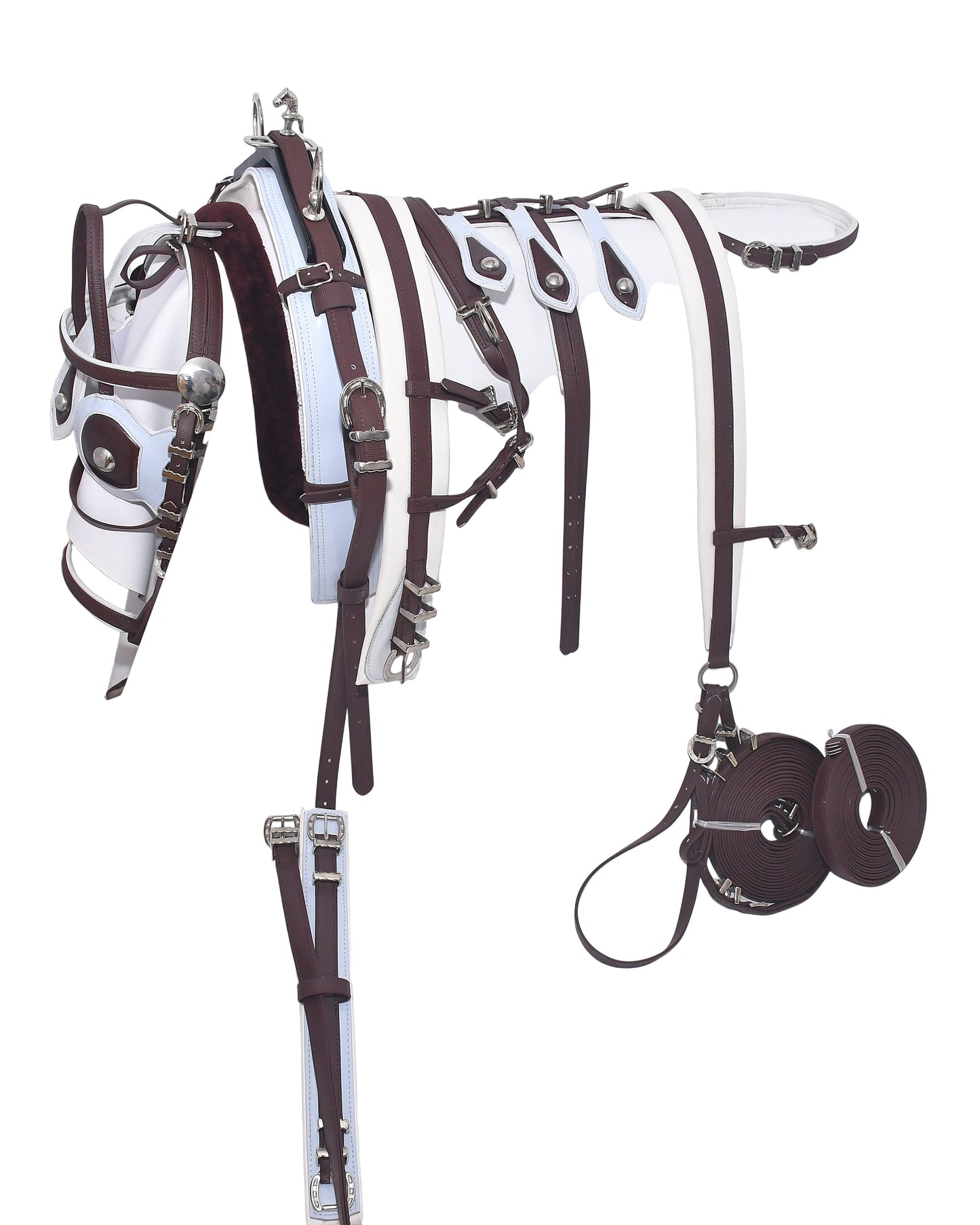 PVC Tie Down Breaching Driving Harness Brown and White
