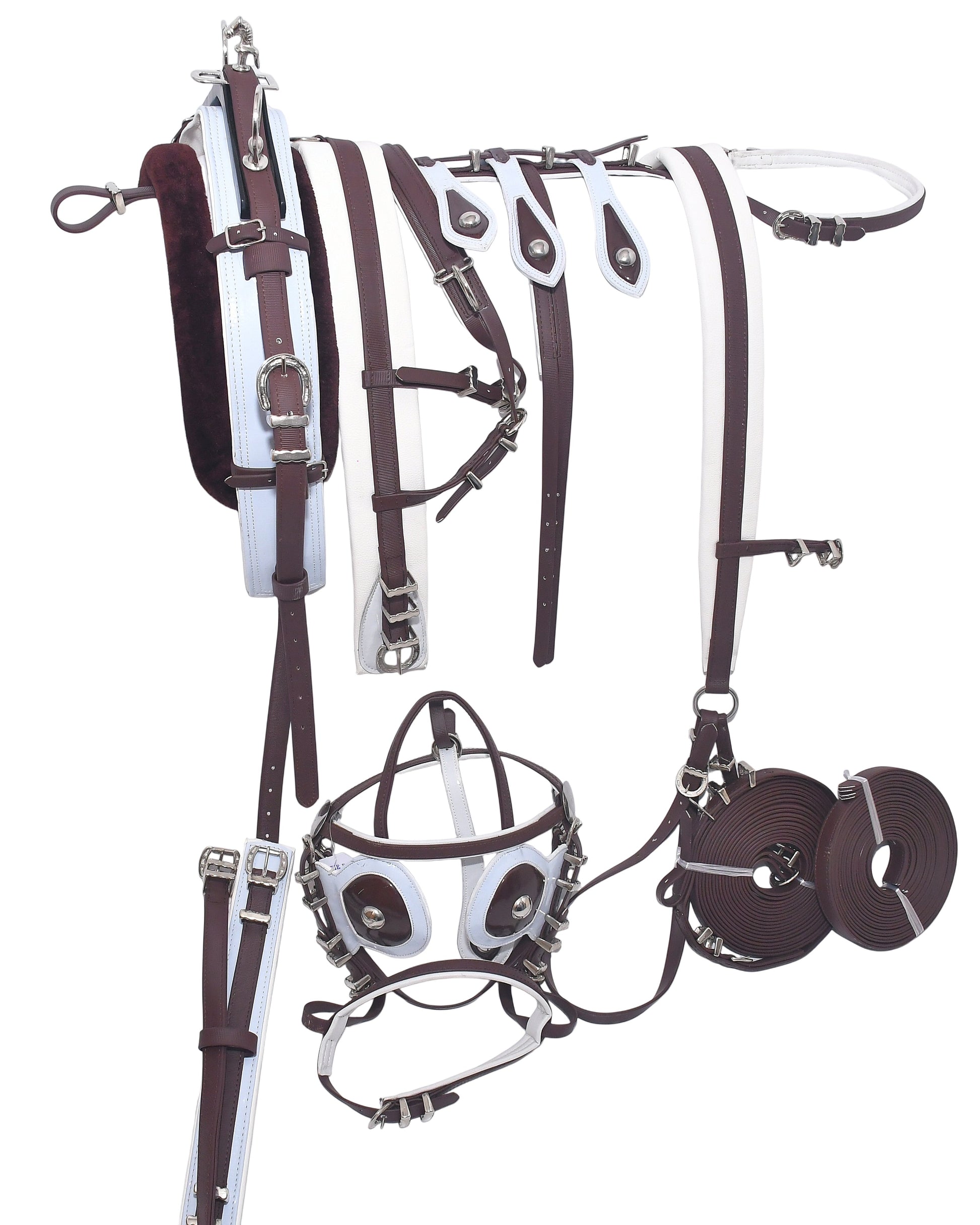PVC Tie Down Breaching Driving Harness Brown and White