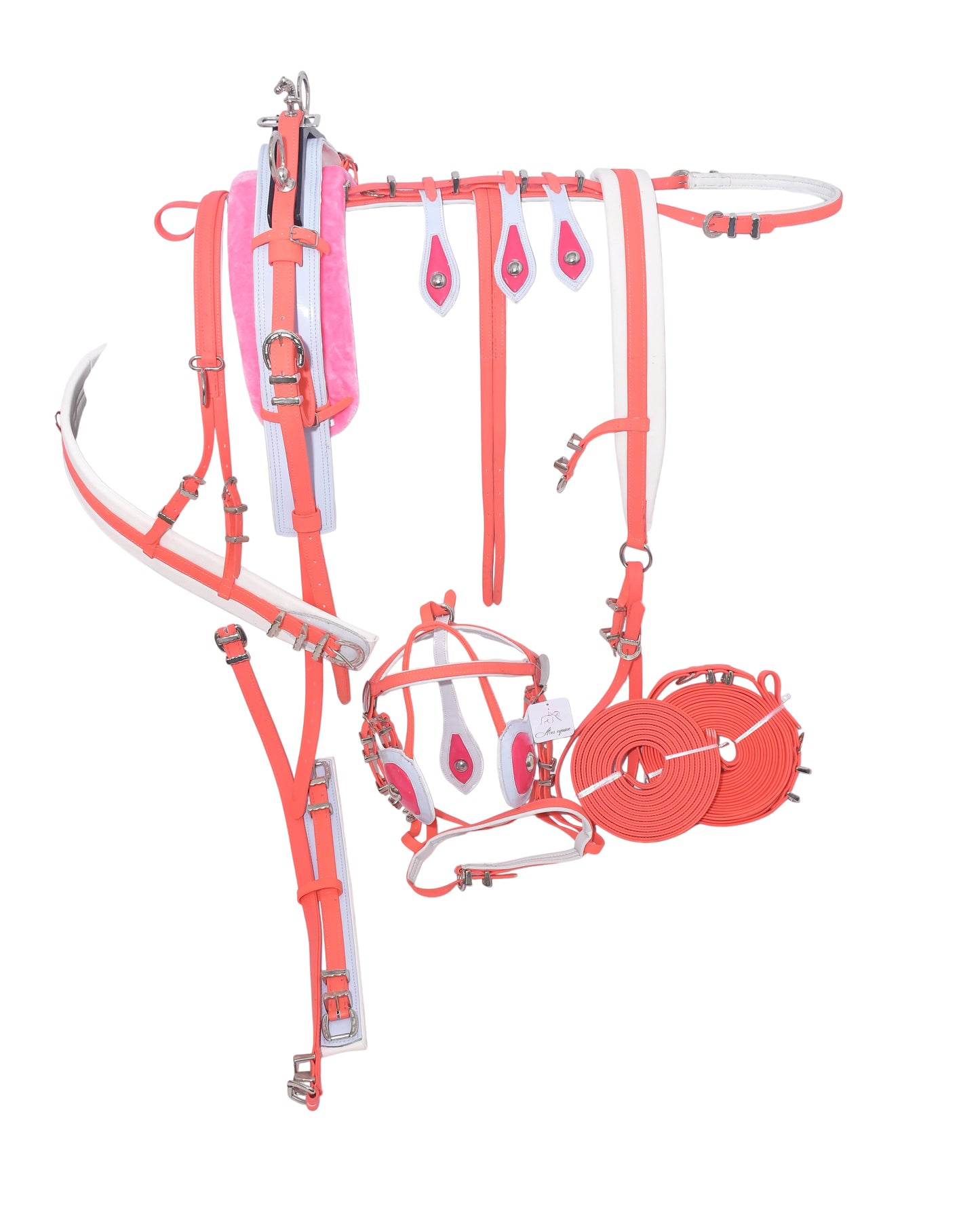 PVC Tie Down Breaching Driving Harness Pink and White
