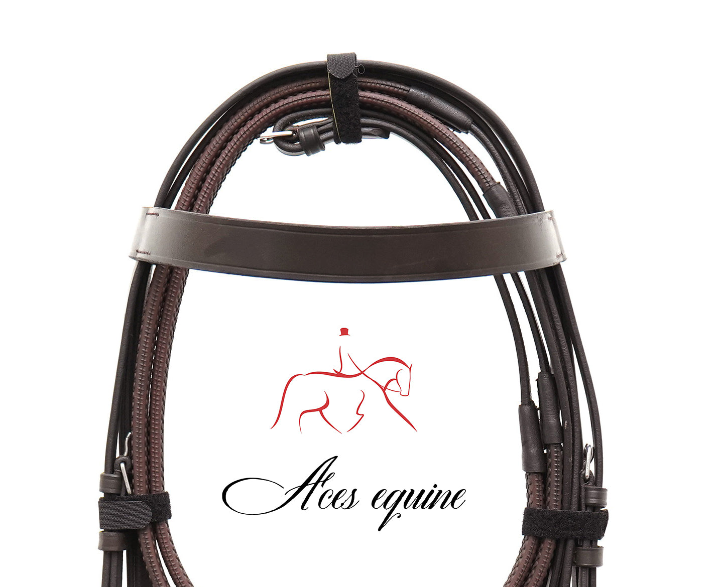 Leather Horse Hunter Bridle 2 Inch Noseband and 1 Inch Browband Brown Colour