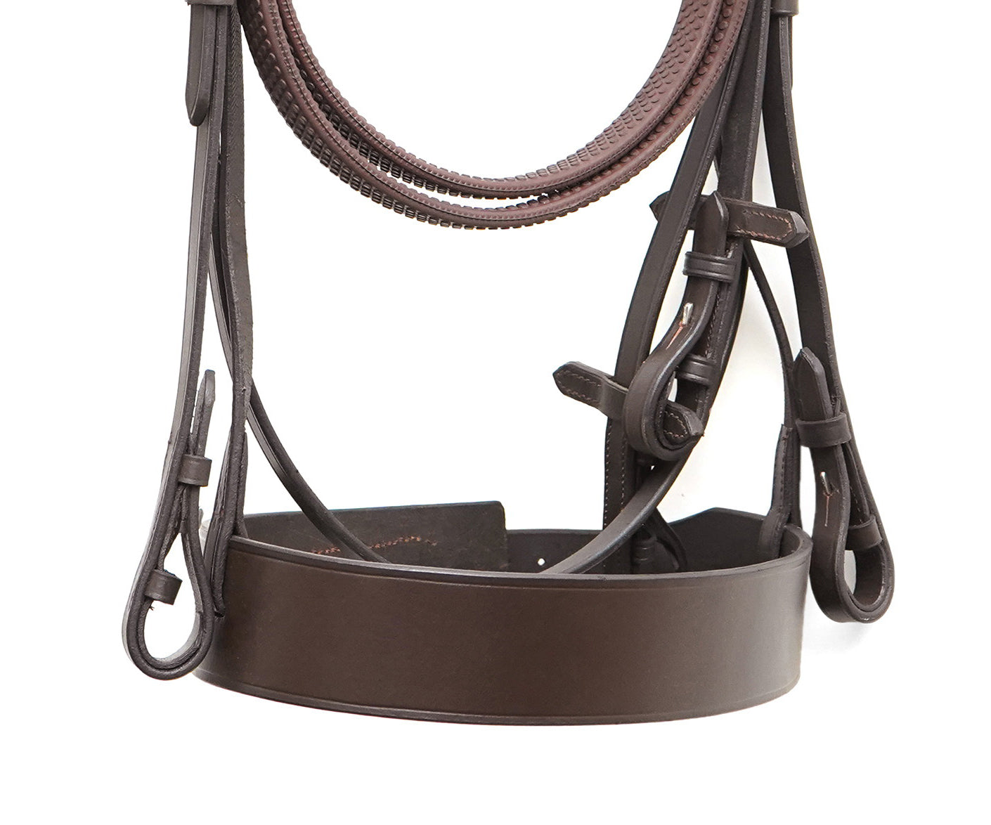 Leather Horse Hunter Bridle 2 Inch Noseband and 1 Inch Browband Brown Colour