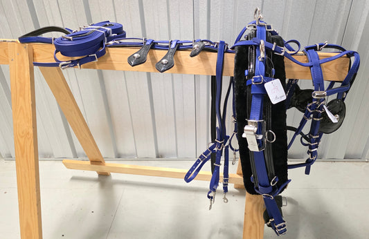 Quick Hitch Horse Harness Blue and Black