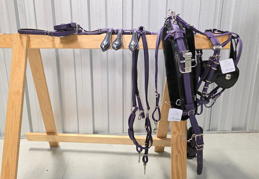Quick Hitch Horse Harness Purple and Black