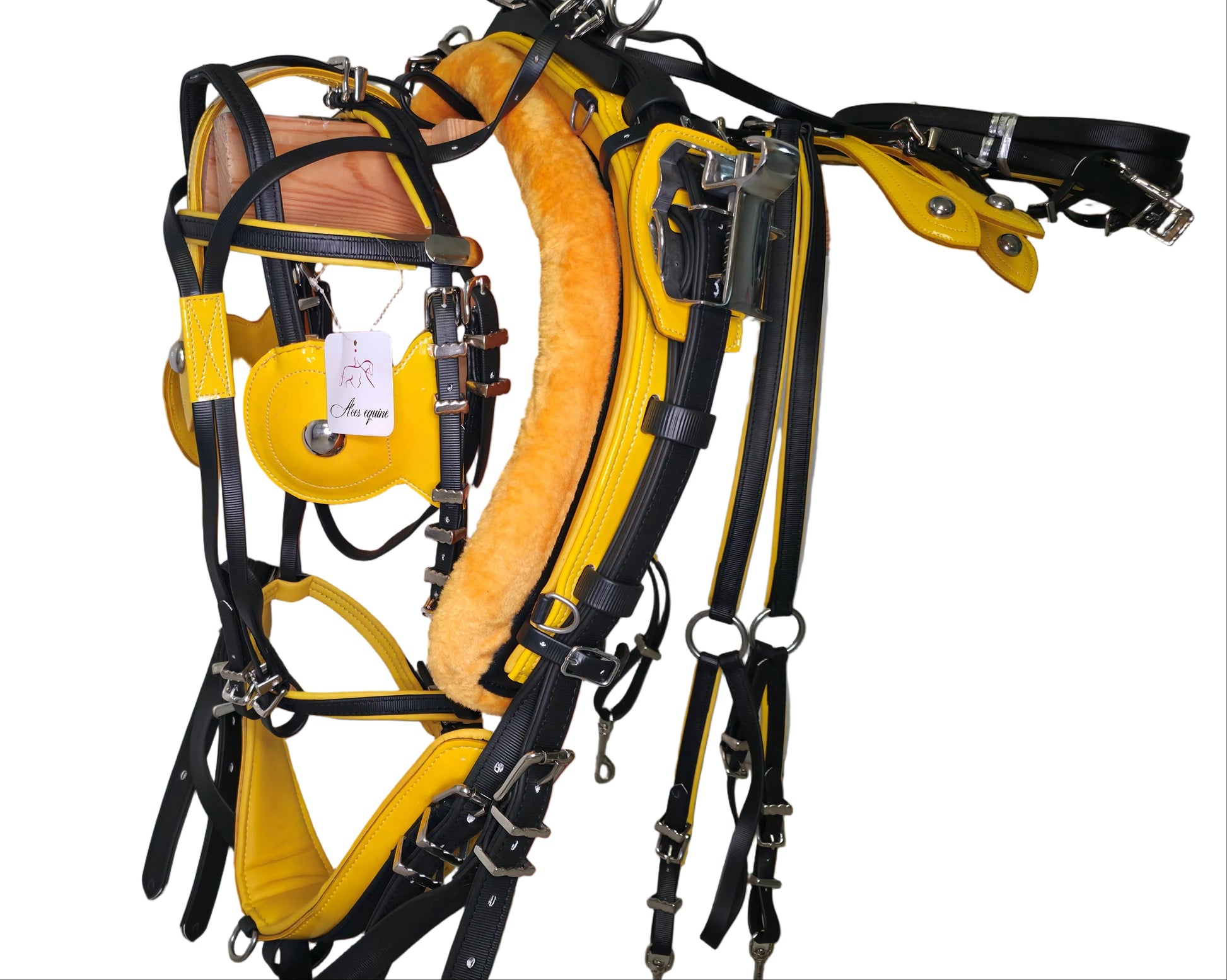 Quick Hitch Trotting Harness Black And Yellow