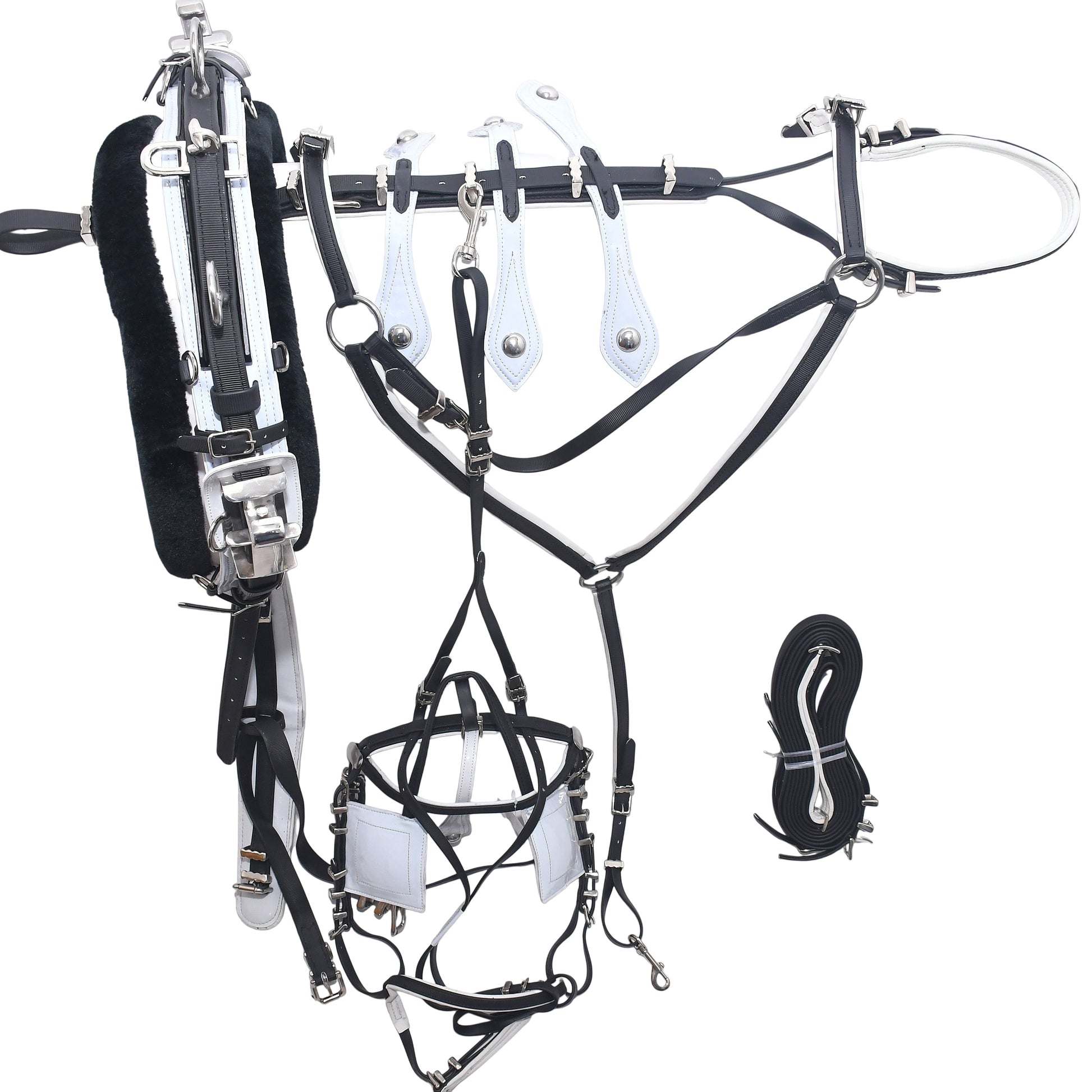 Quick Hitch Trotting Harness Black and White