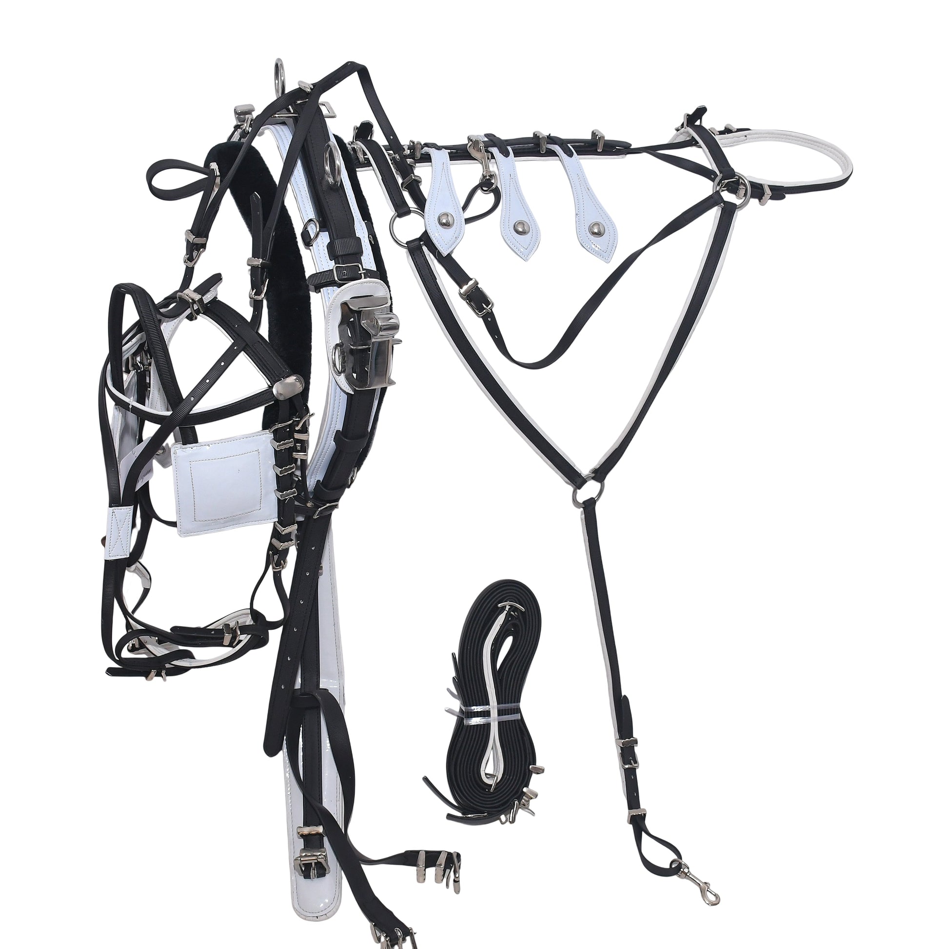 Quick Hitch Trotting Harness Black and White