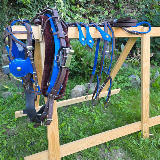 Quick Hitch Trotting Harness Brown And Blue