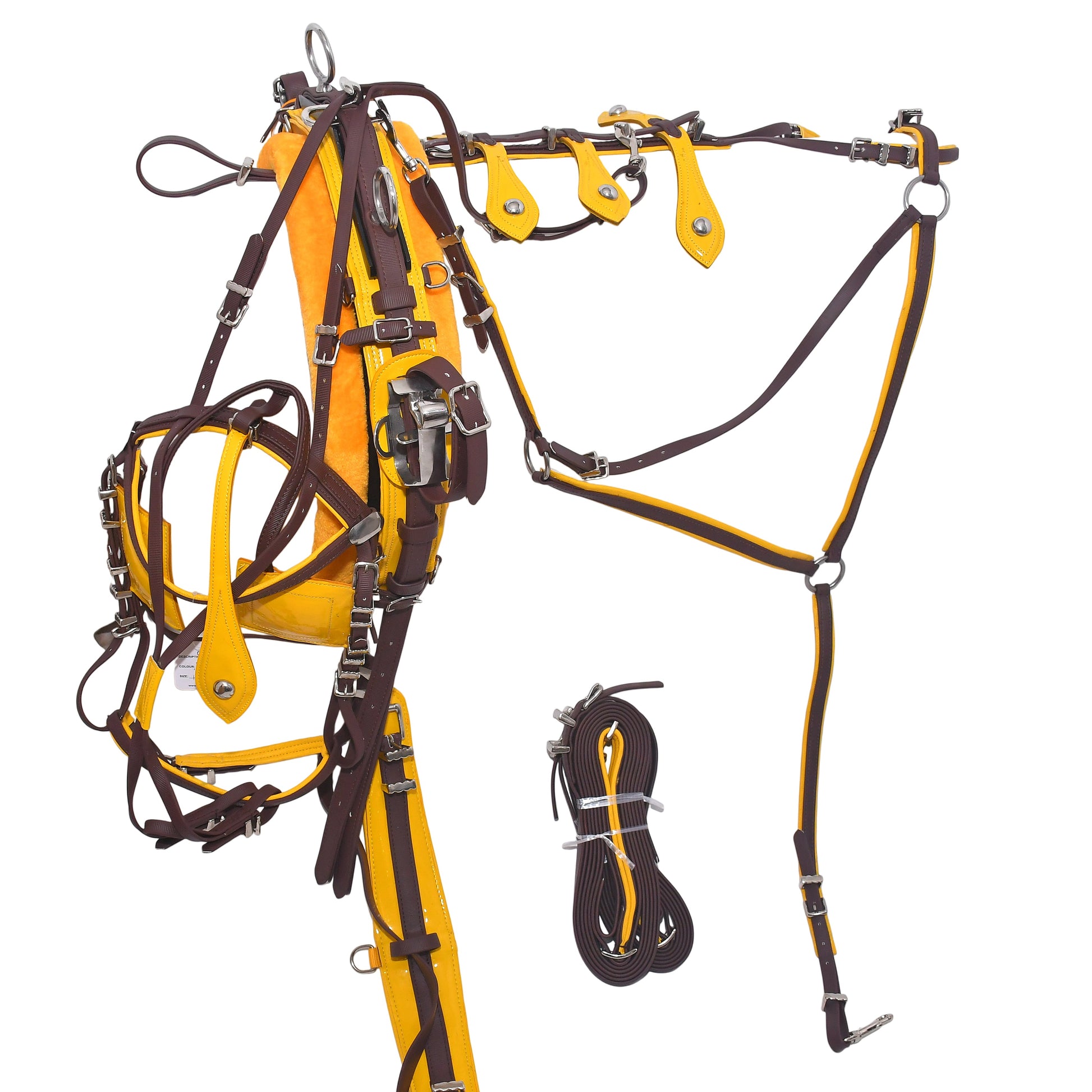 Quick Hitch Trotting Harness Brown And Yellow