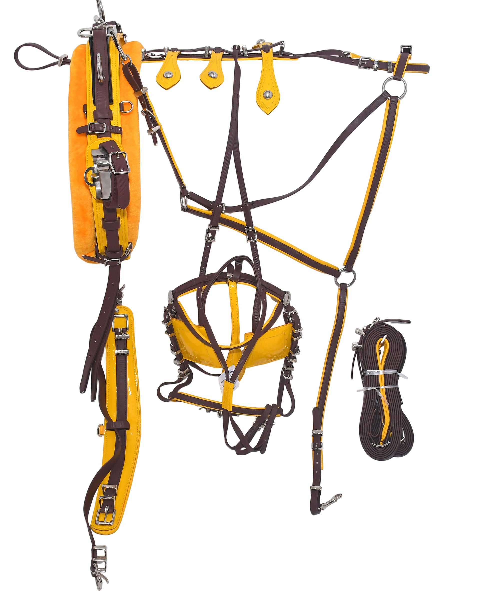 Quick Hitch Trotting Harness Brown And Yellow