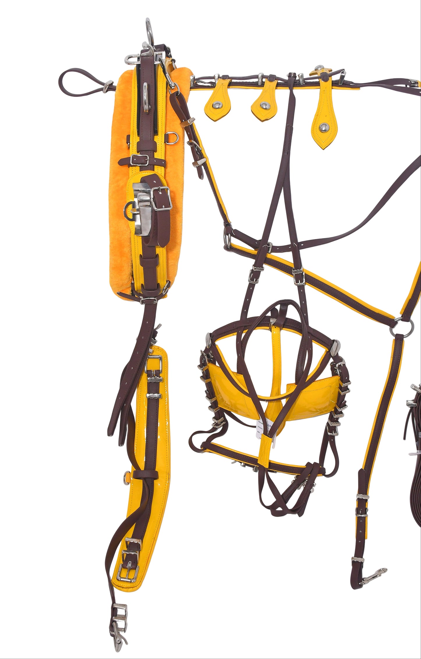 Quick Hitch Trotting Harness Brown And Yellow