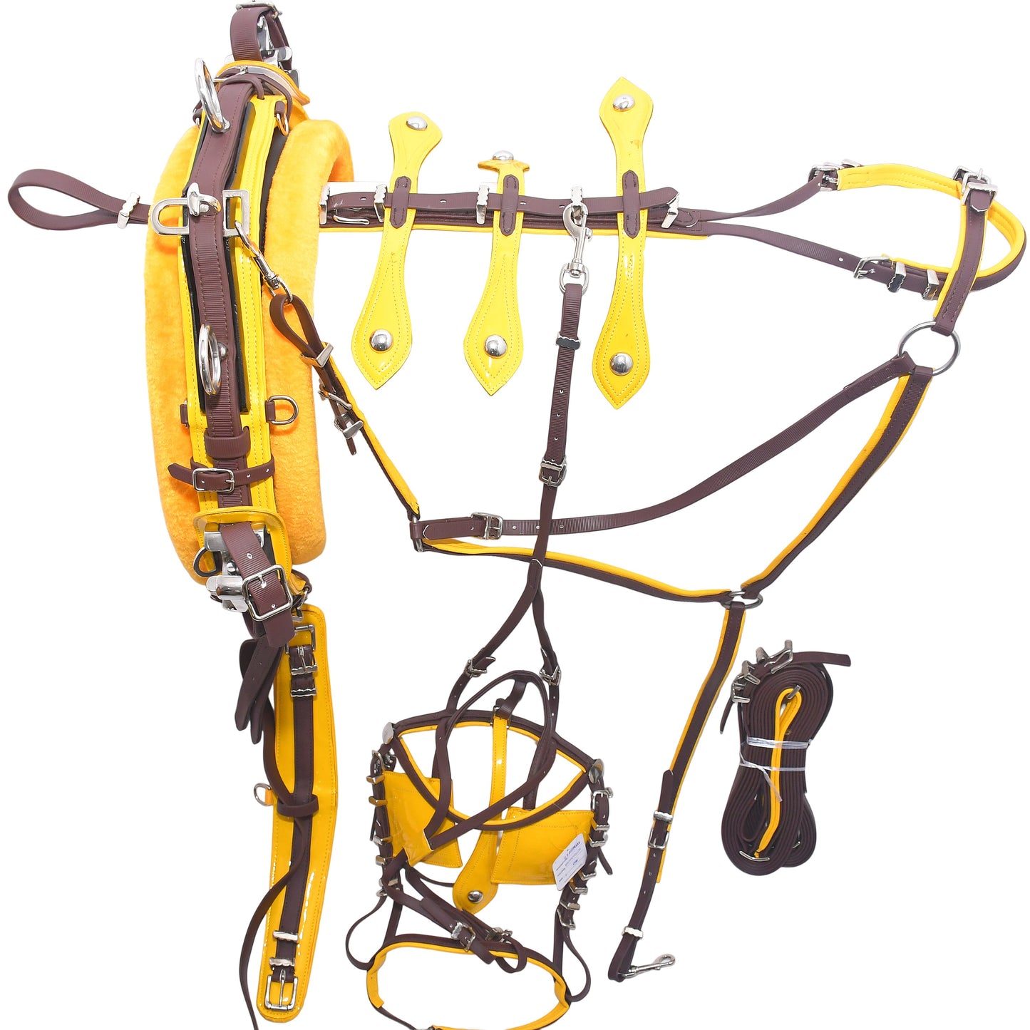 Quick Hitch Trotting Harness Brown And Yellow