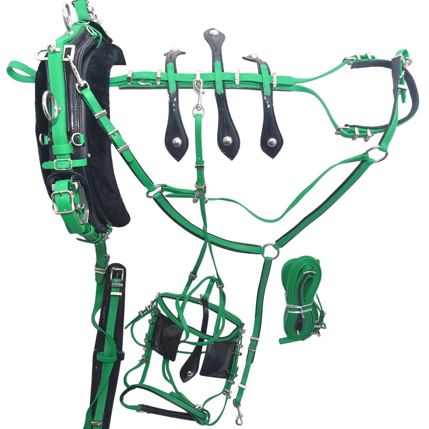 Quick Hitch Trotting Harness Dark Green And Black