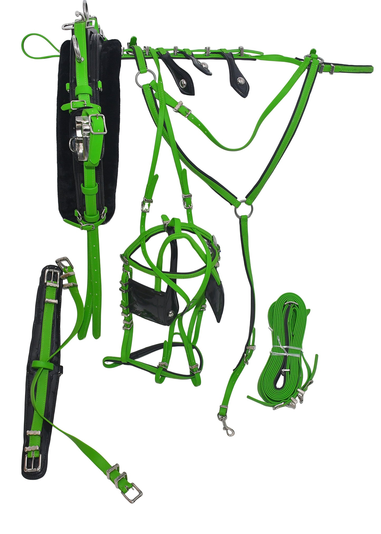 Quick Hitch Trotting Harness Green And Black