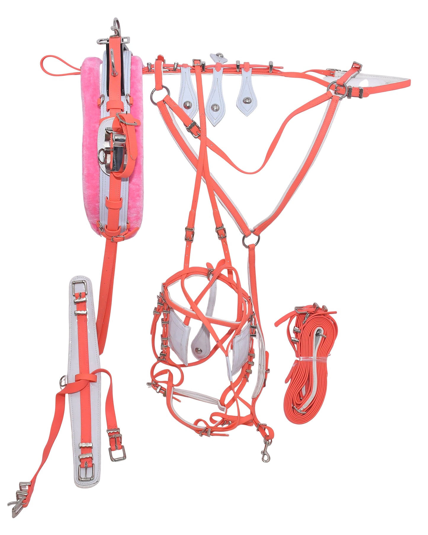 Quick Hitch Trotting Harness Pink And White