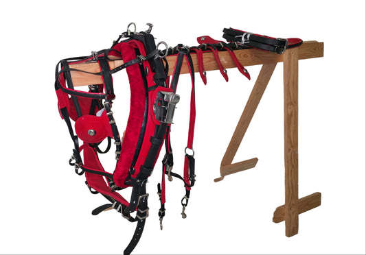 Quick Hitch Trotting Horse Harness Black and Red