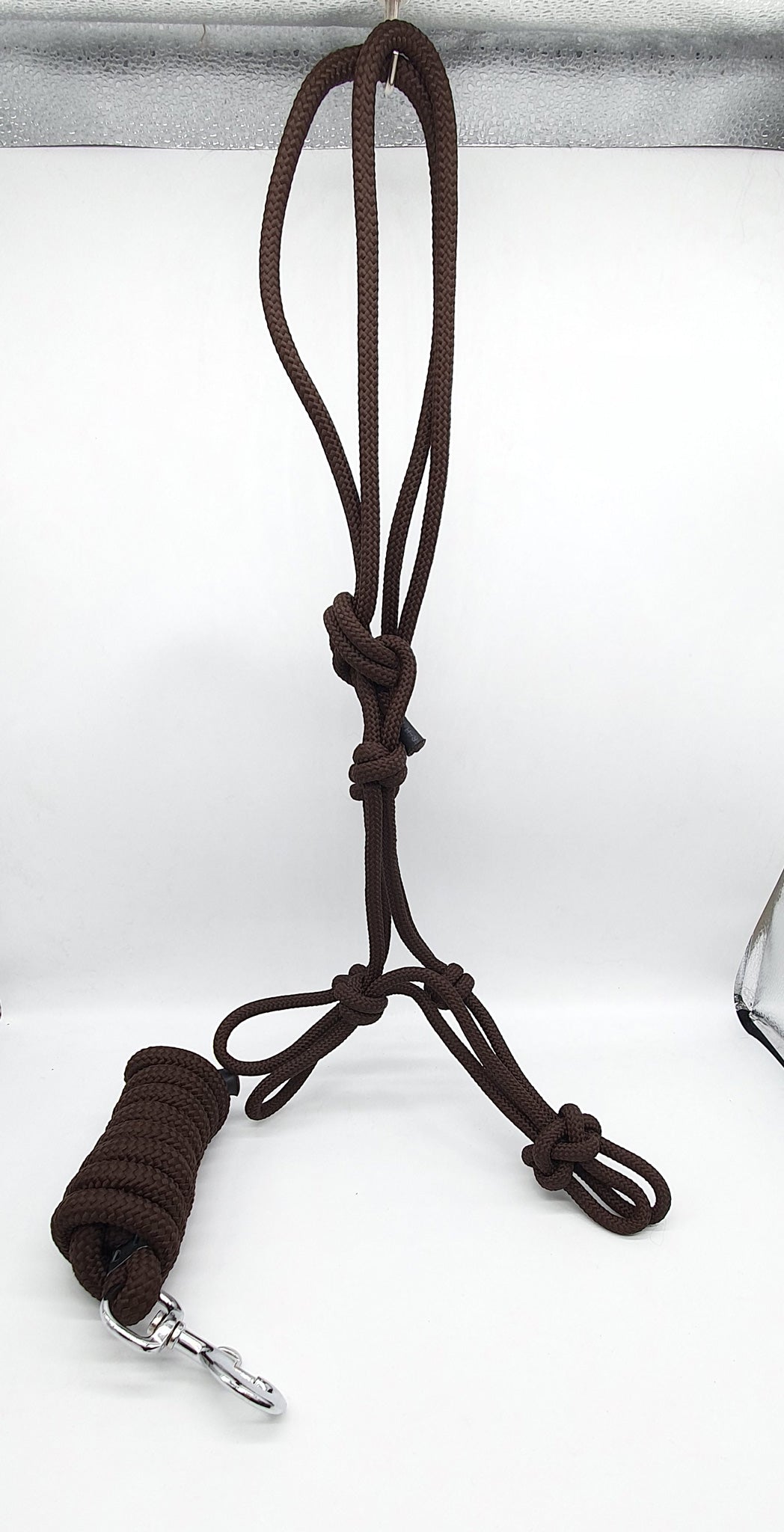 Horse Rope horse Halters Headcollars With Lead 4 Knot Natural Horsemanship Full cob and Pony Brown Colour