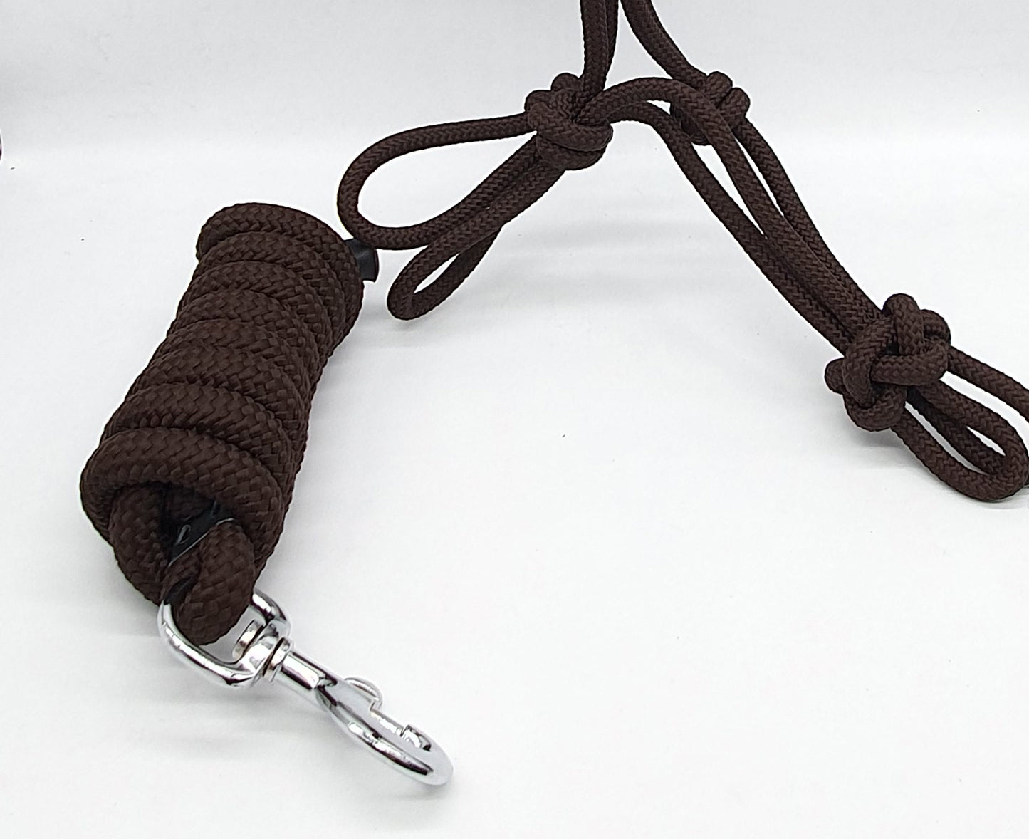 Horse Rope horse Halters Headcollars With Lead 4 Knot Natural Horsemanship Full cob and Pony Brown Colour