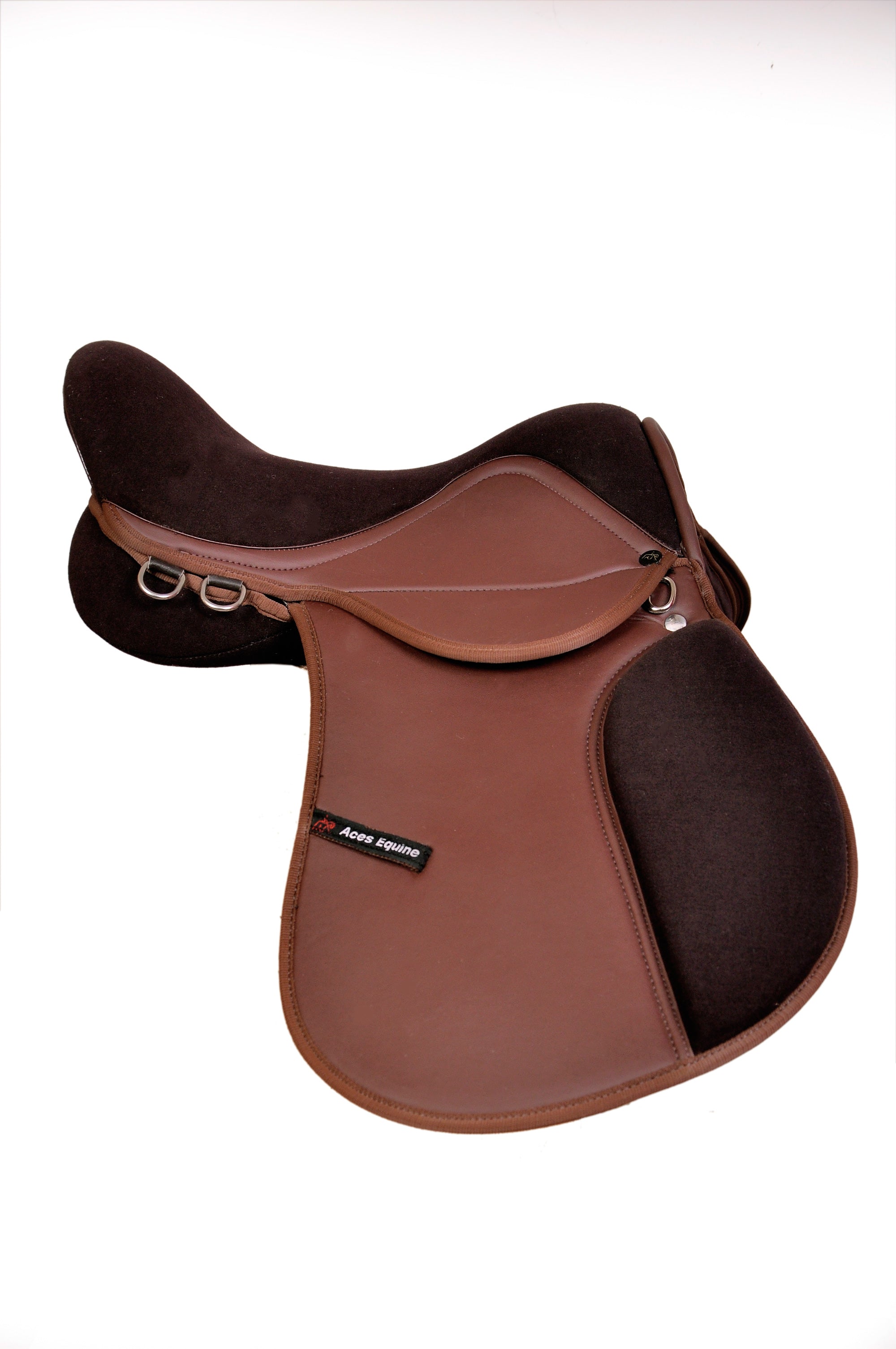 ACES Synthetic Leather All Purpose Horse Saddle - Brown 18 Inch, Halfinger Style