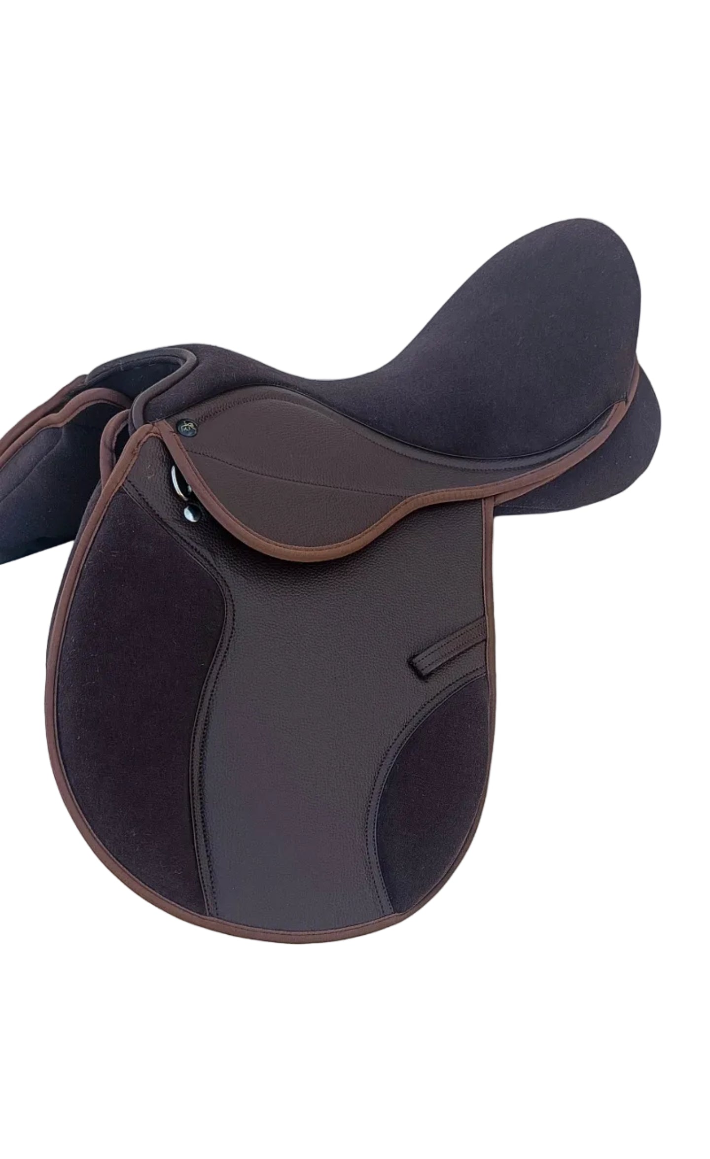Synthetic Changeable All Purpose Suede Brown Saddle with 5 Interchangeable Gullet Plates