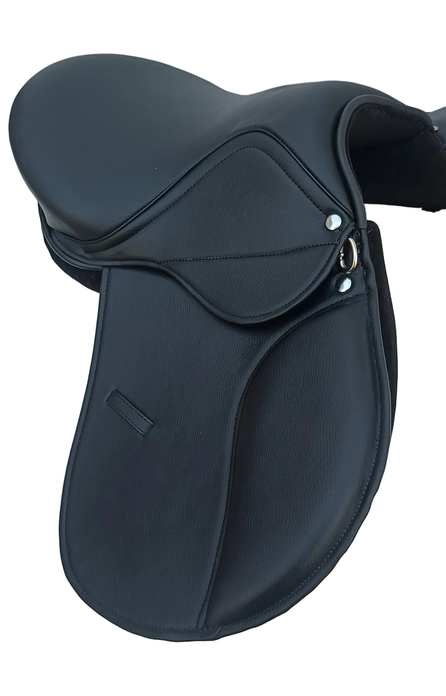 Synthetic Leather Treeless Horse Saddle Lightweight Durable Riding Saddle Black 