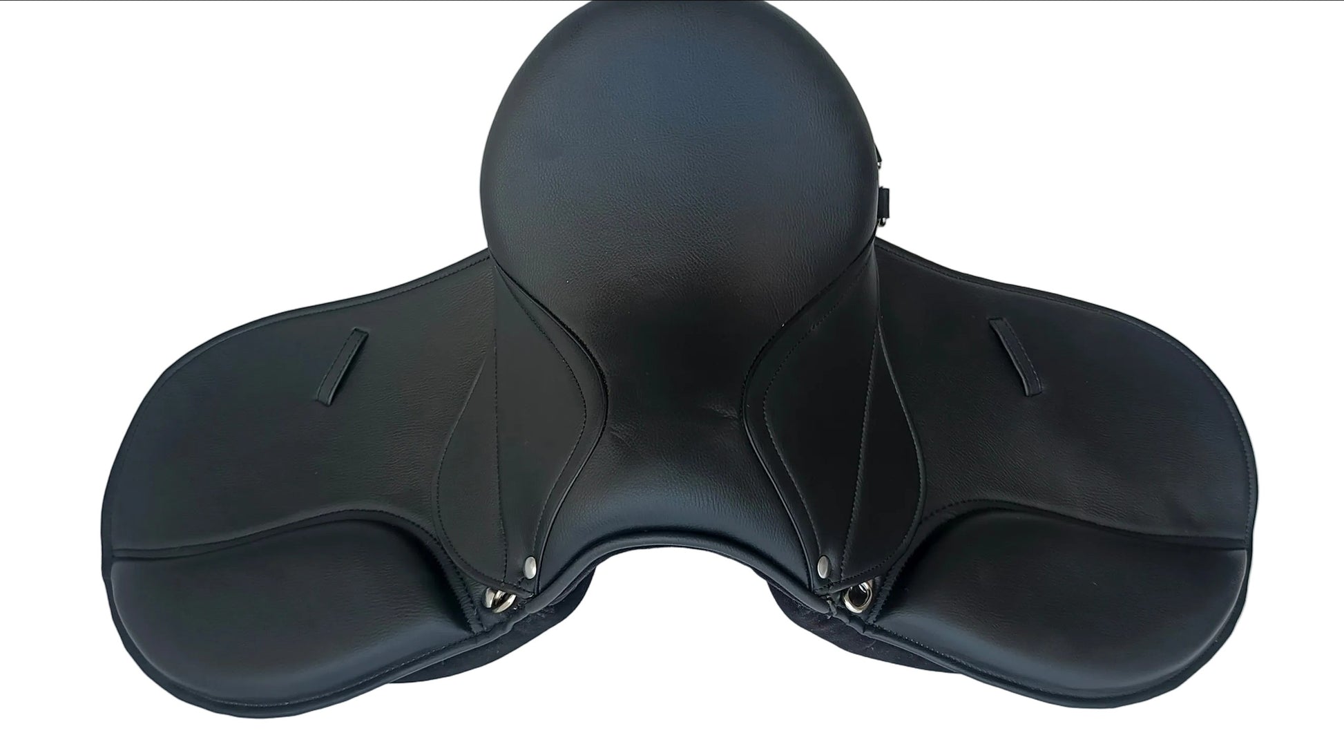 Synthetic Leather Treeless Horse Saddle Lightweight Durable Riding Saddle Black 