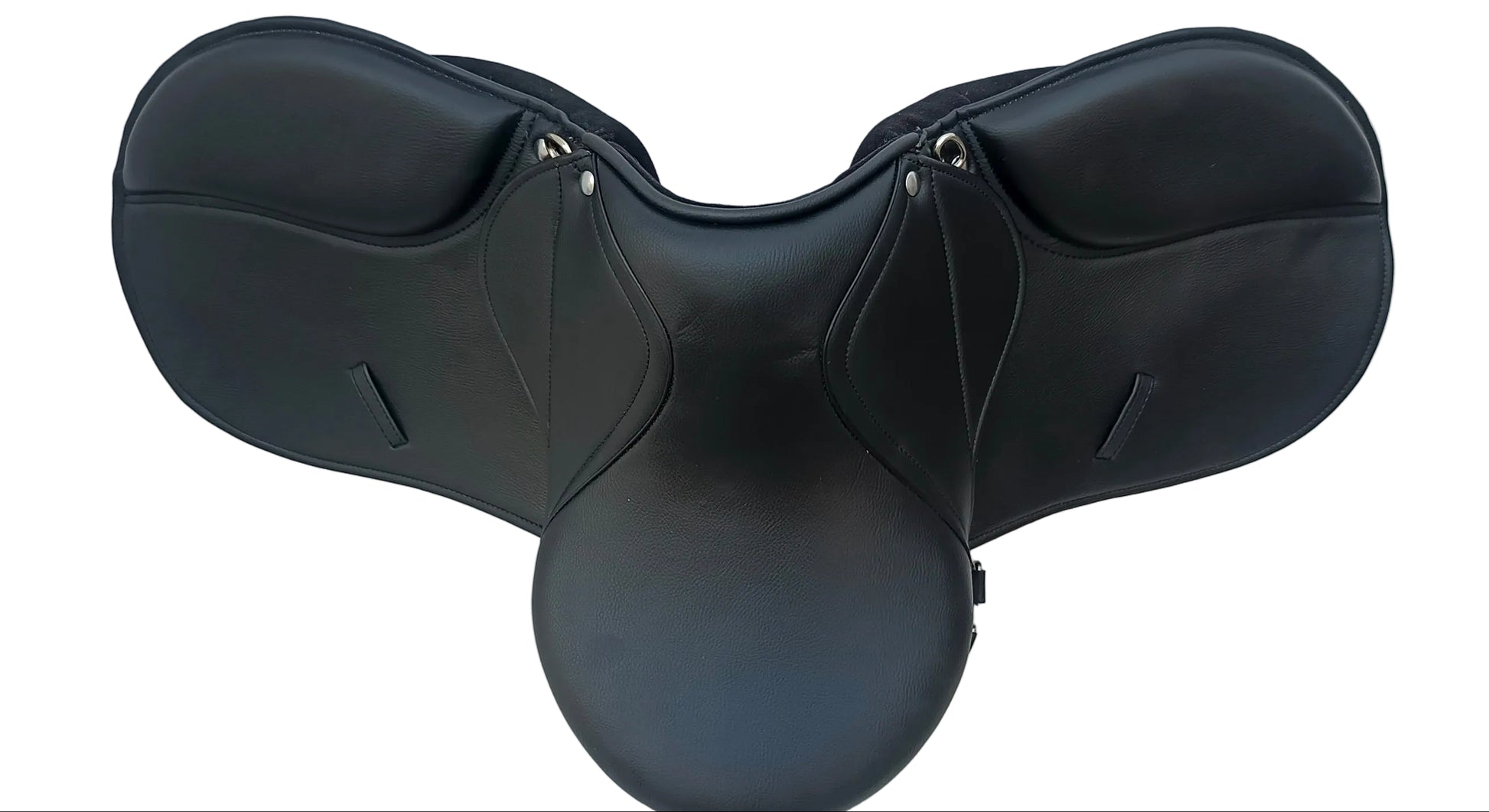 Synthetic Leather Treeless Horse Saddle Lightweight Durable Riding Saddle Black 