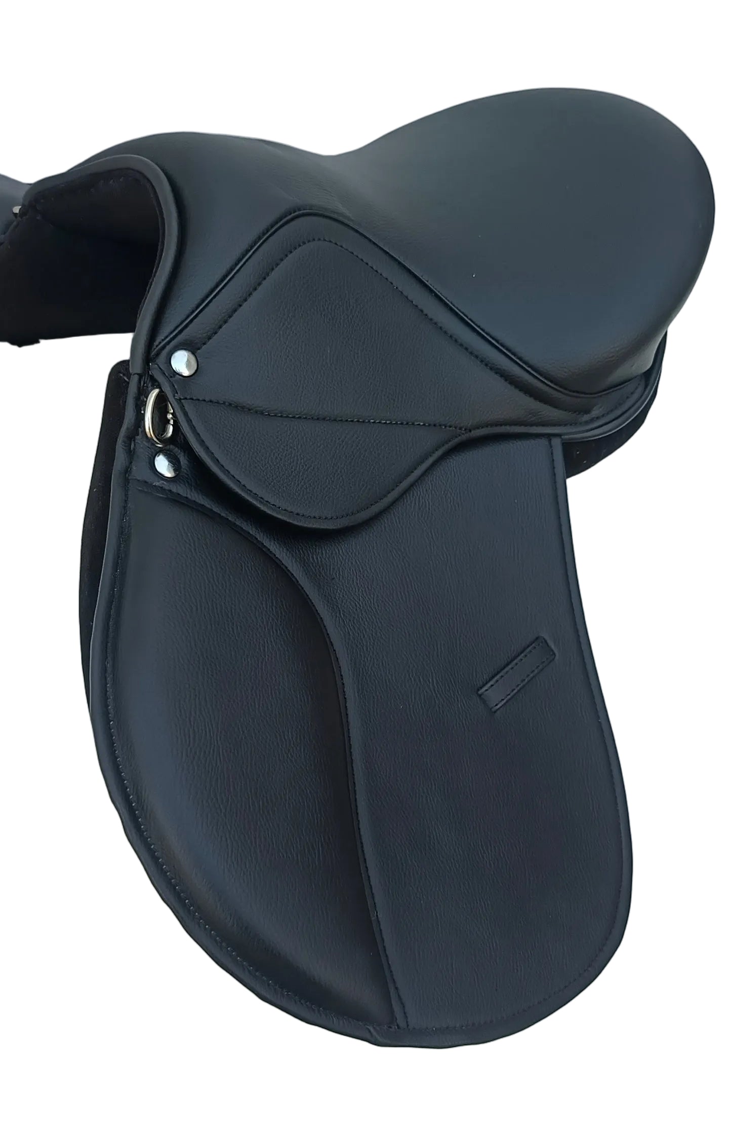 Synthetic Leather Treeless Horse Saddle Lightweight Durable Riding Saddle Black 