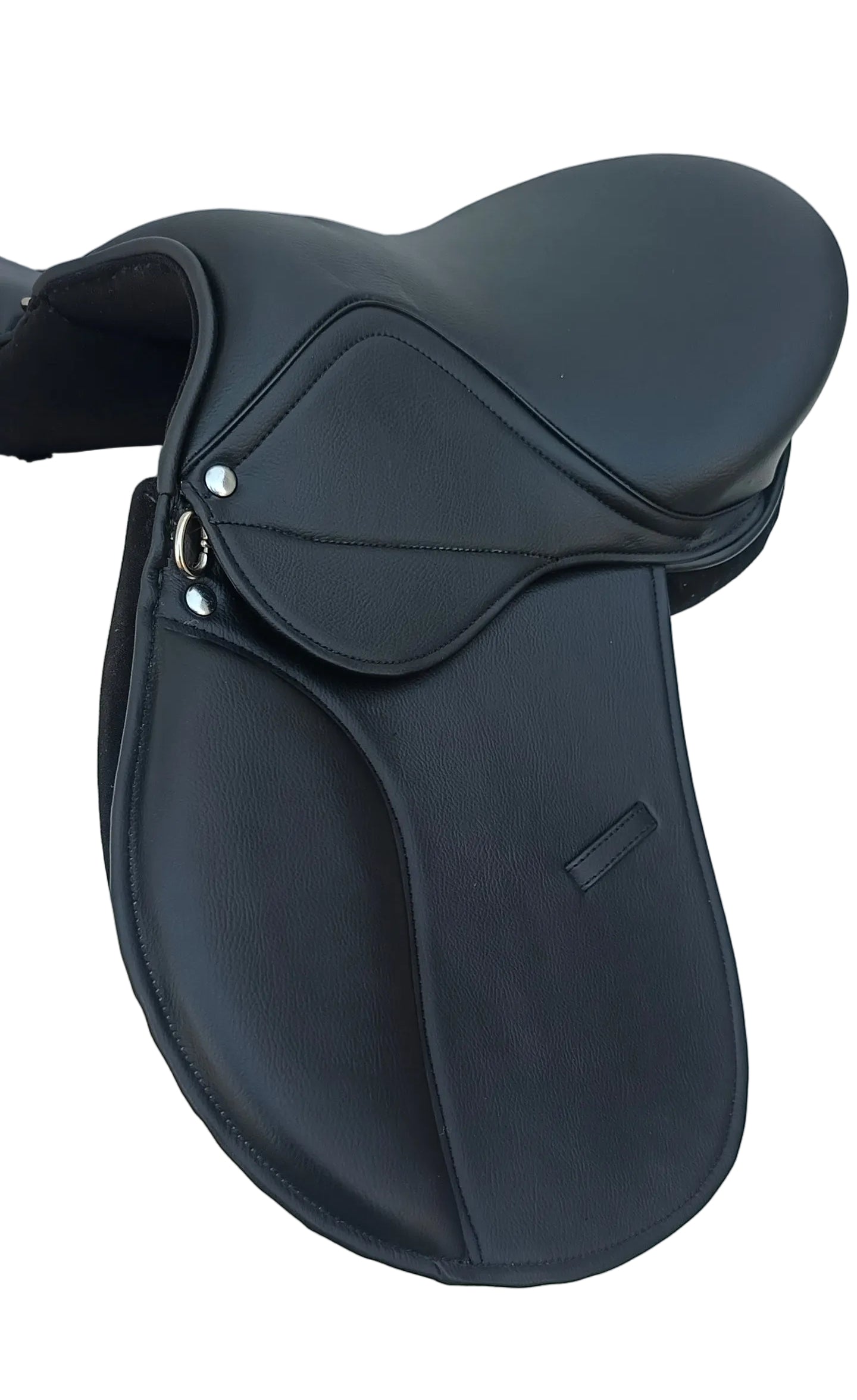 Synthetic Leather Treeless Horse Saddle Lightweight Durable Riding Saddle Black 