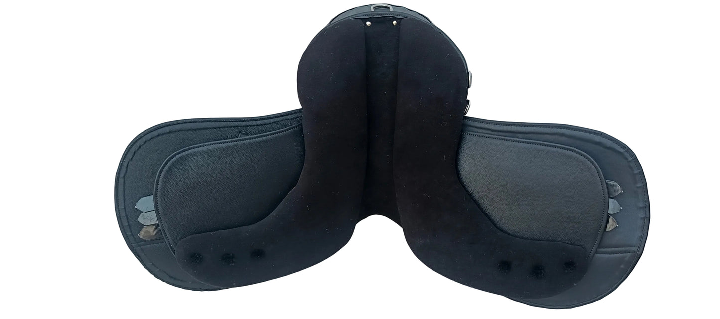Synthetic Leather Treeless Horse Saddle Lightweight Durable Riding Saddle Black 