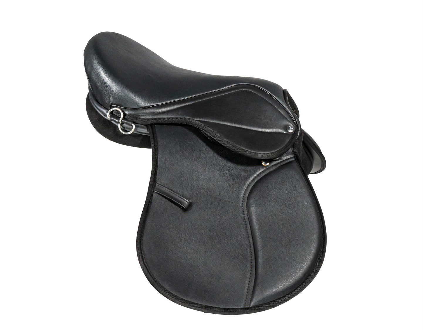 Synthetic Leather Treeless Horse Saddle Lightweight Durable Riding Saddle Black Sizes 14 15 16 17 Inch