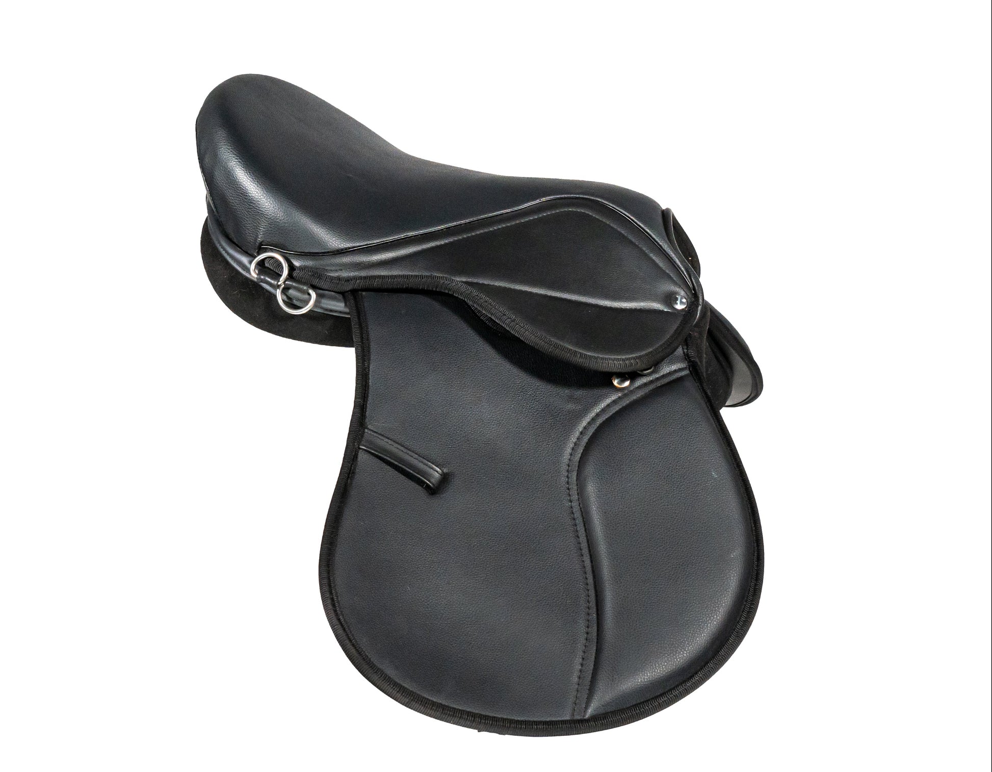 Synthetic Leather Treeless Horse Saddle Lightweight Durable Riding Saddle Black Sizes 14 15 16 17 Inch