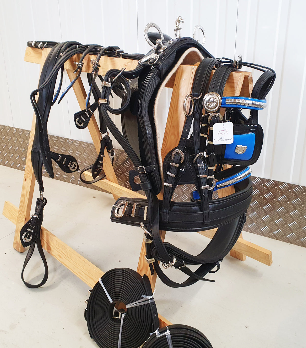 Nylon Synthetic Driving Harness Yellow & Black in Full Cob Pony Mini Nylon Synthetic Driving Harness Yellow & Black in Full Cob Pony Mini