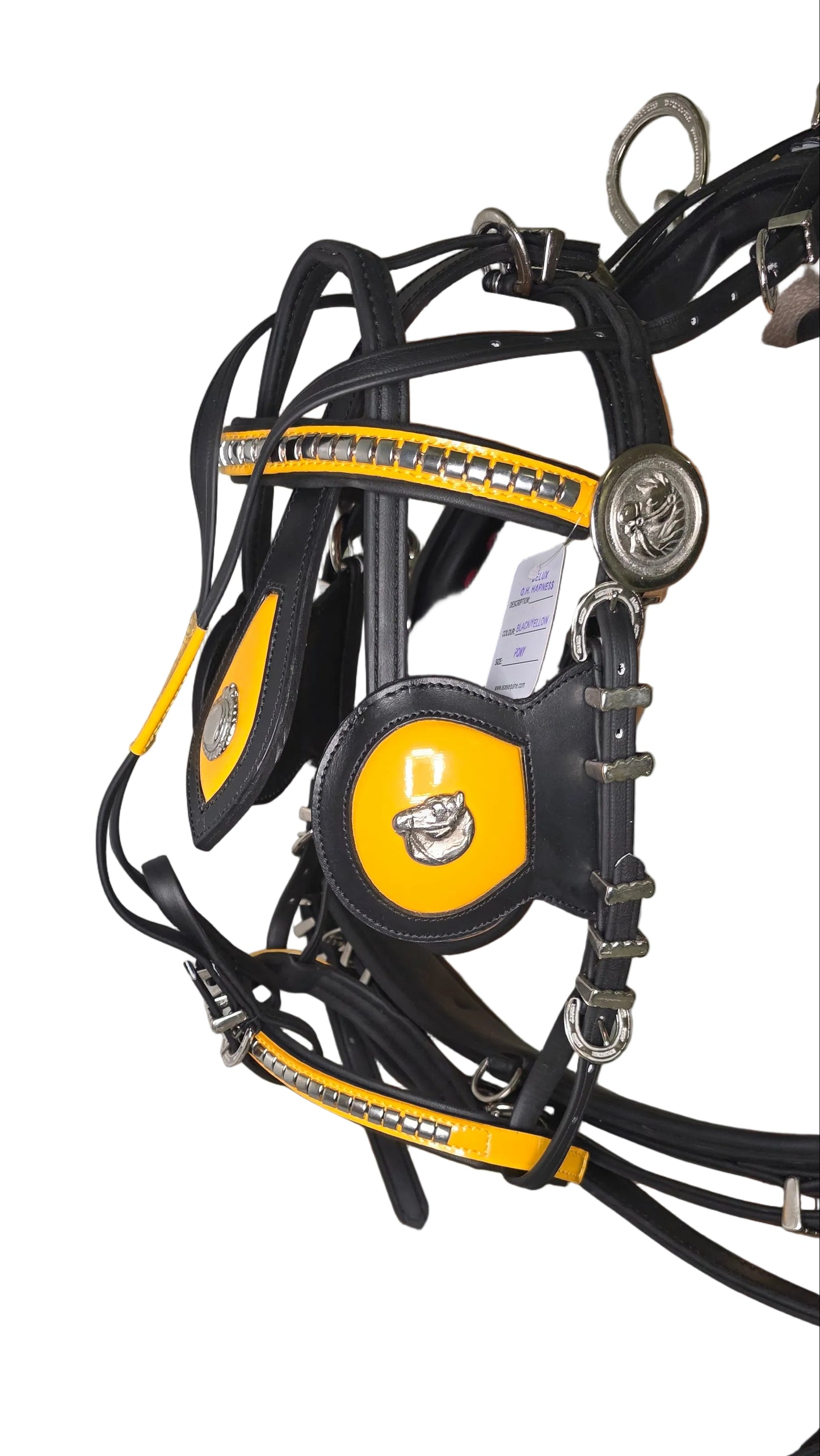 Quick Hitch Harness Trade Deluxe Heavy Black Yellow Colour Cob and Pony Size