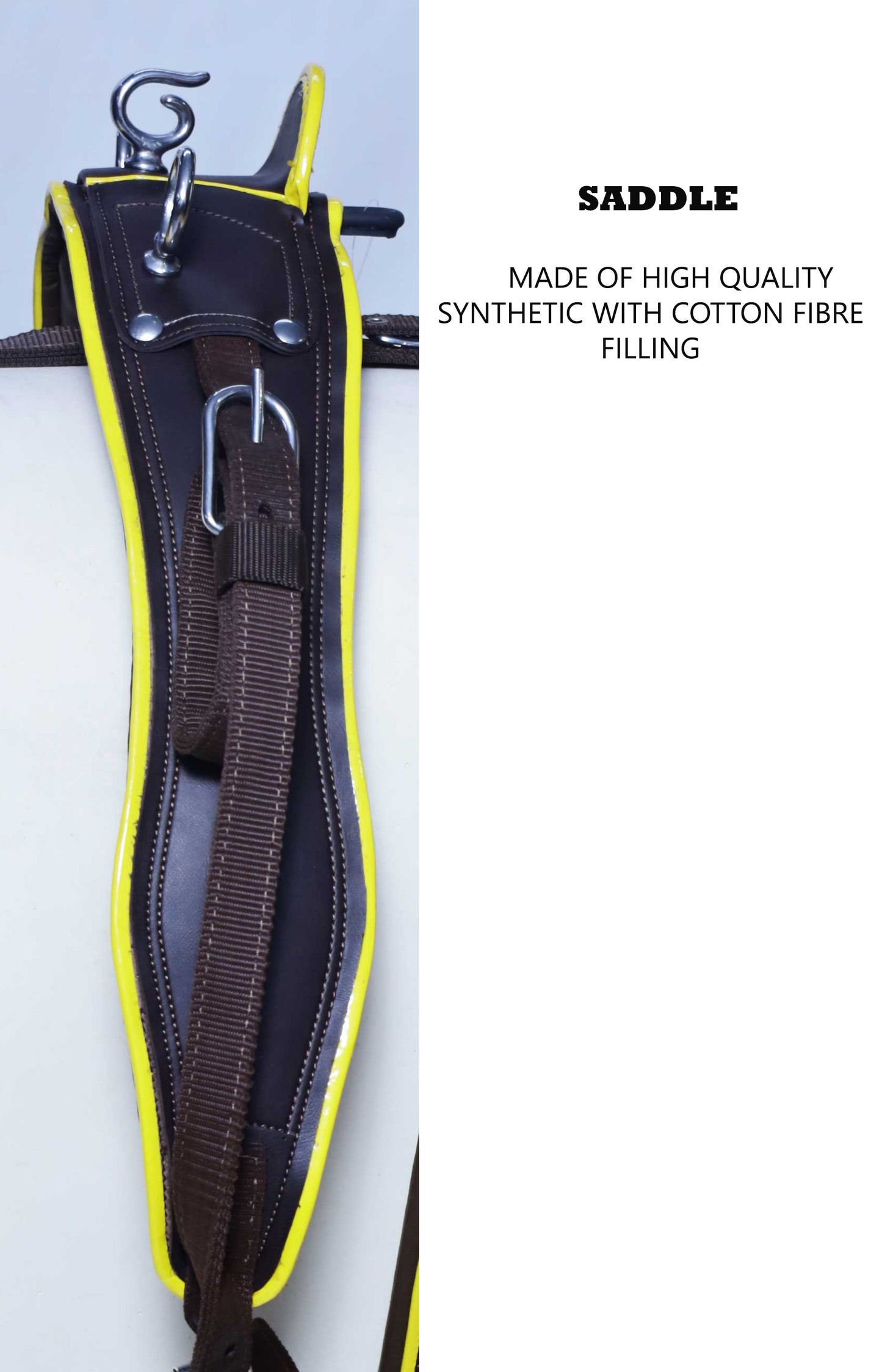 Nylon Driving Harness set Brown and Yellow size Full Cob Pony Shetland Mini Shetland and Miniature