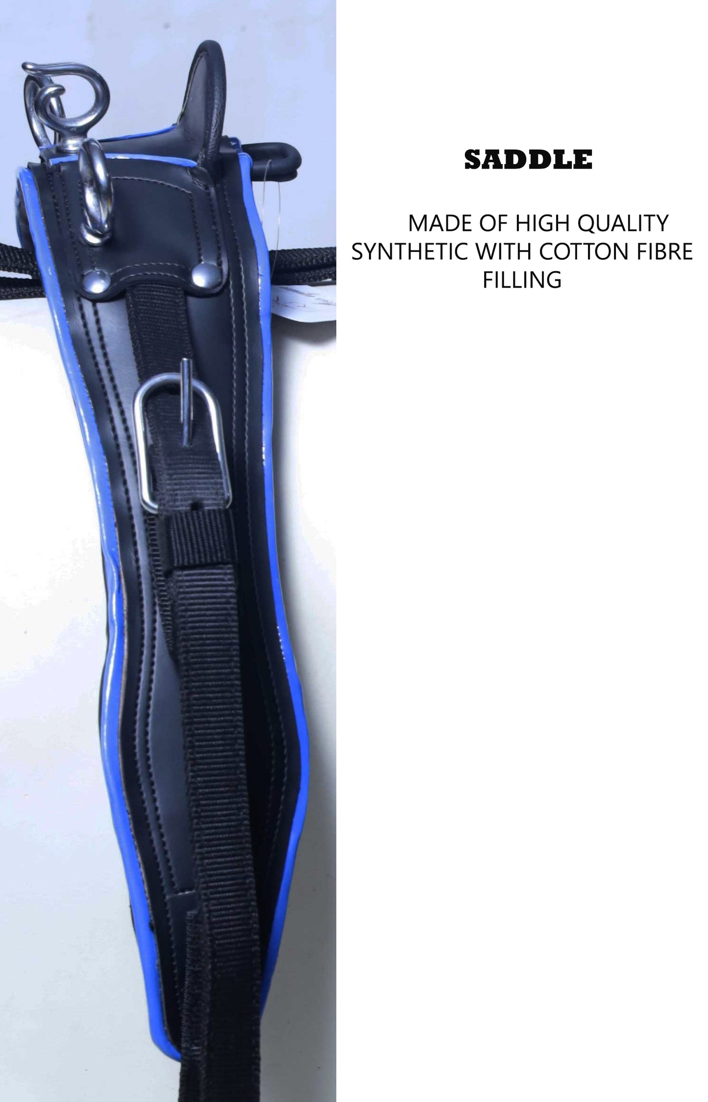 Nylon Driving Harness set Black and Blue size Full Cob Pony Shetland Mini Shetland and Miniature