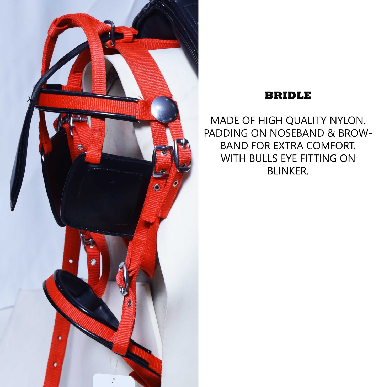 Nylon Driving Harness set Red Black size Full Cob Pony Shetland Mini Shetland and Miniature