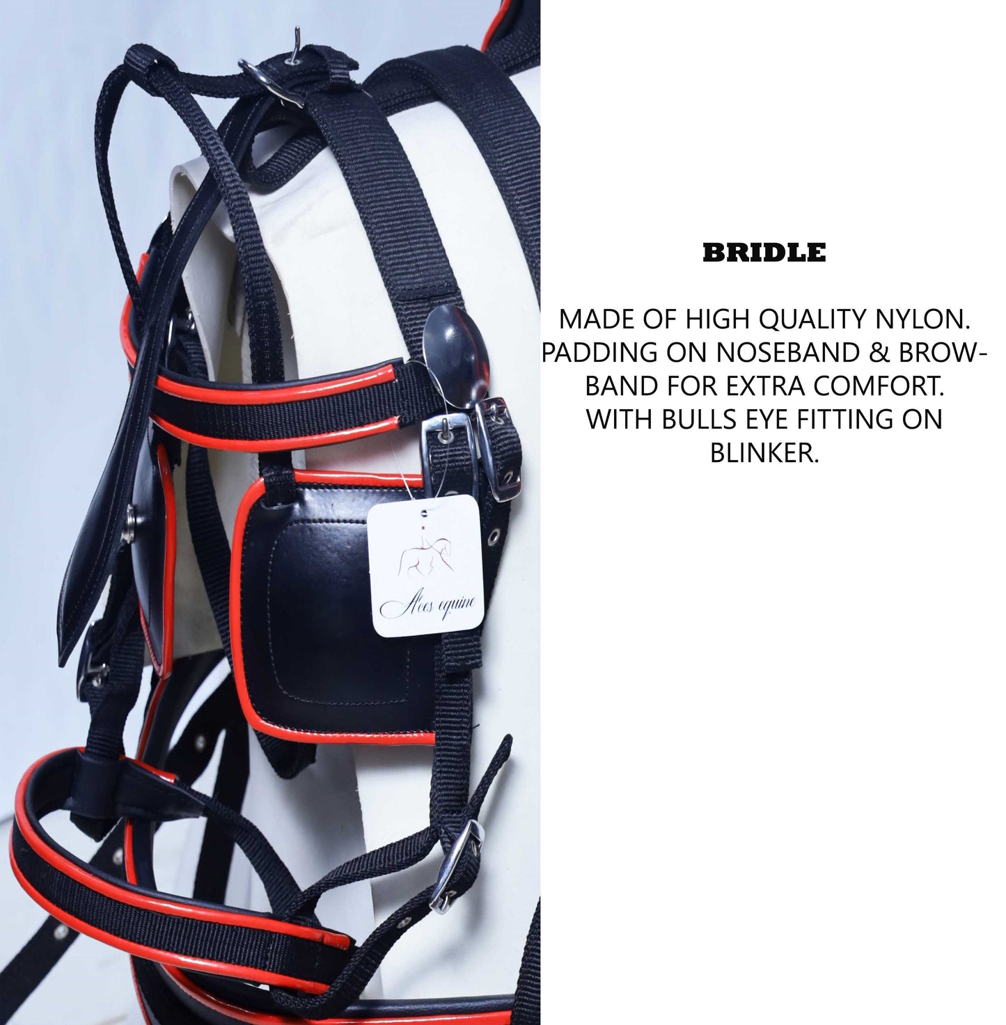 Nylon Driving Harness set Black and Red size Full Cob Pony Shetland Mini Shetland and Miniature