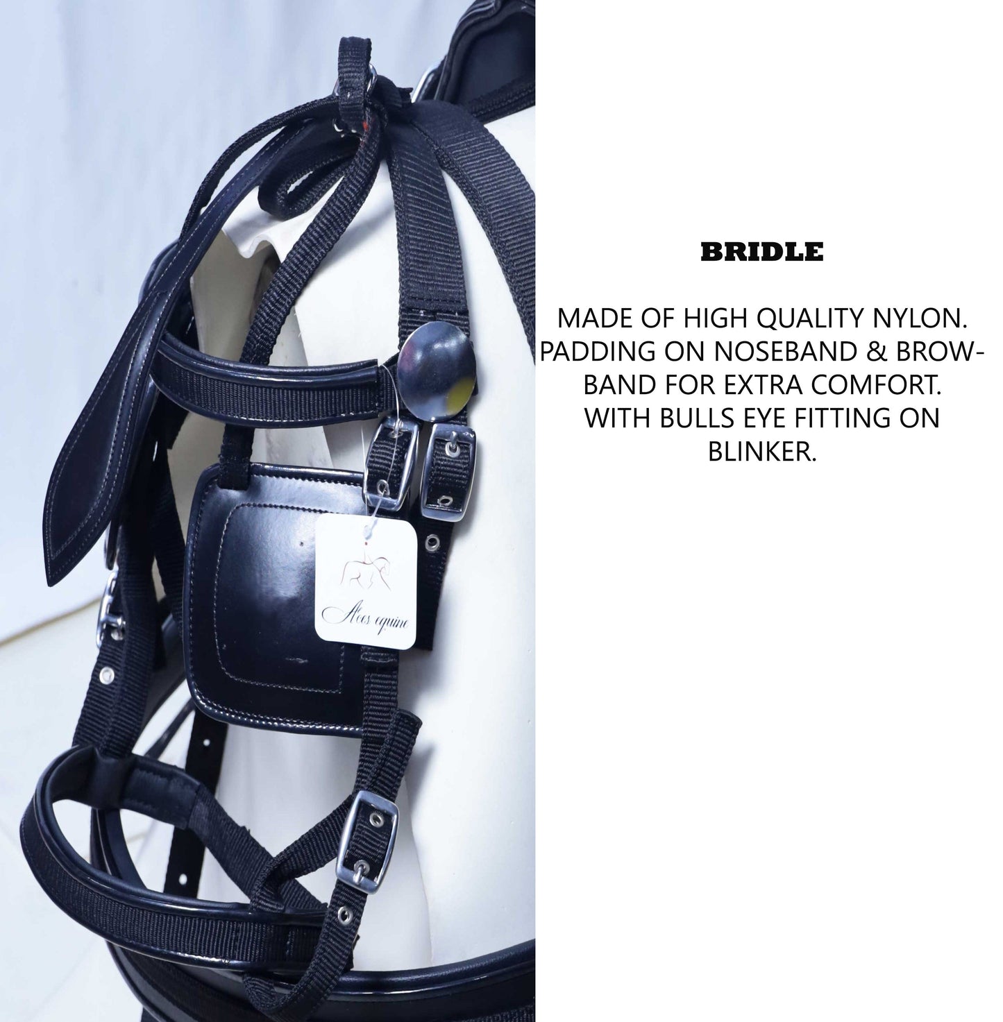Nylon Driving Harness set Black size Full Cob Pony Shetland Mini Shetland and Miniature