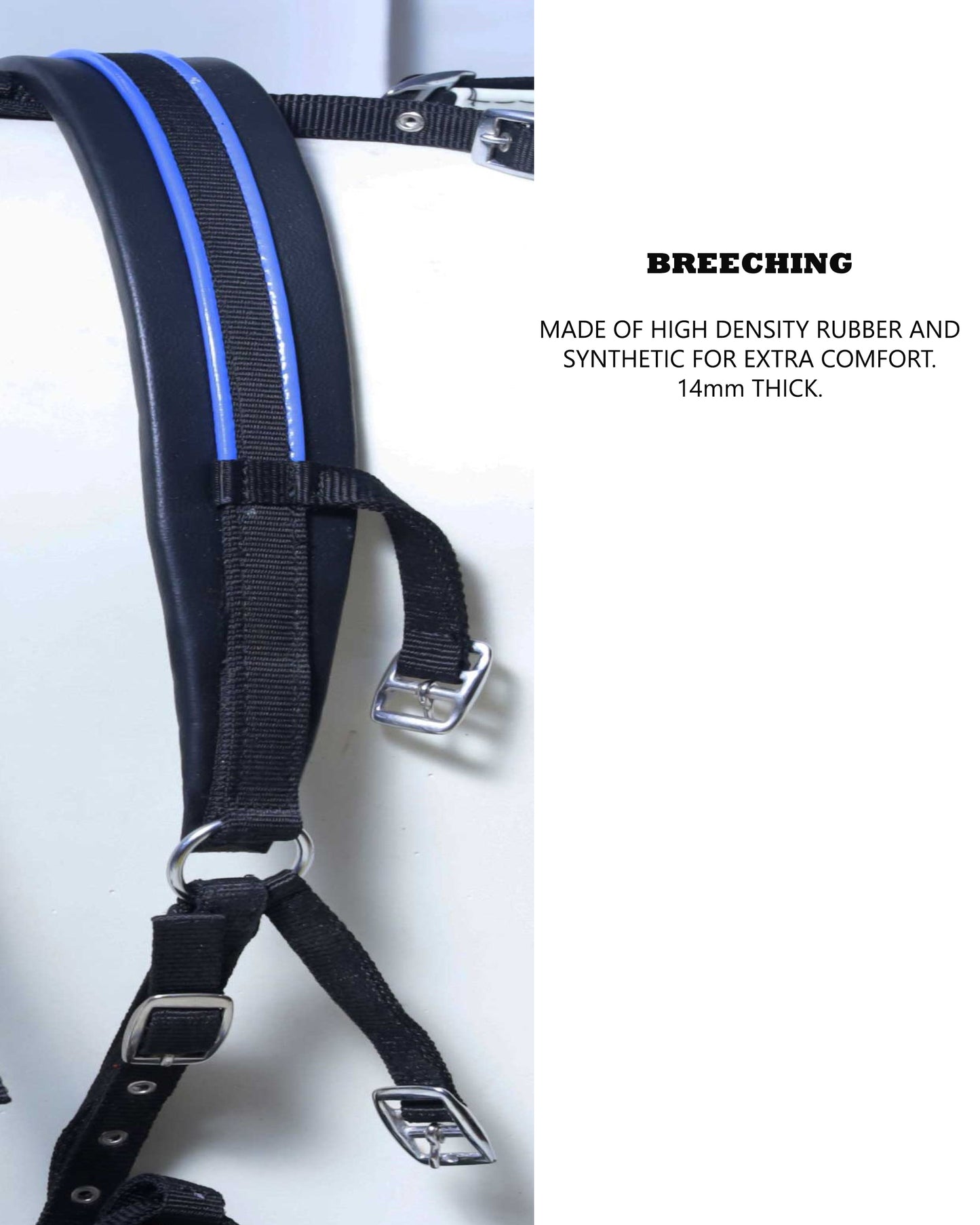 Nylon Driving Harness set Black and Blue size Full Cob Pony Shetland Mini Shetland and Miniature