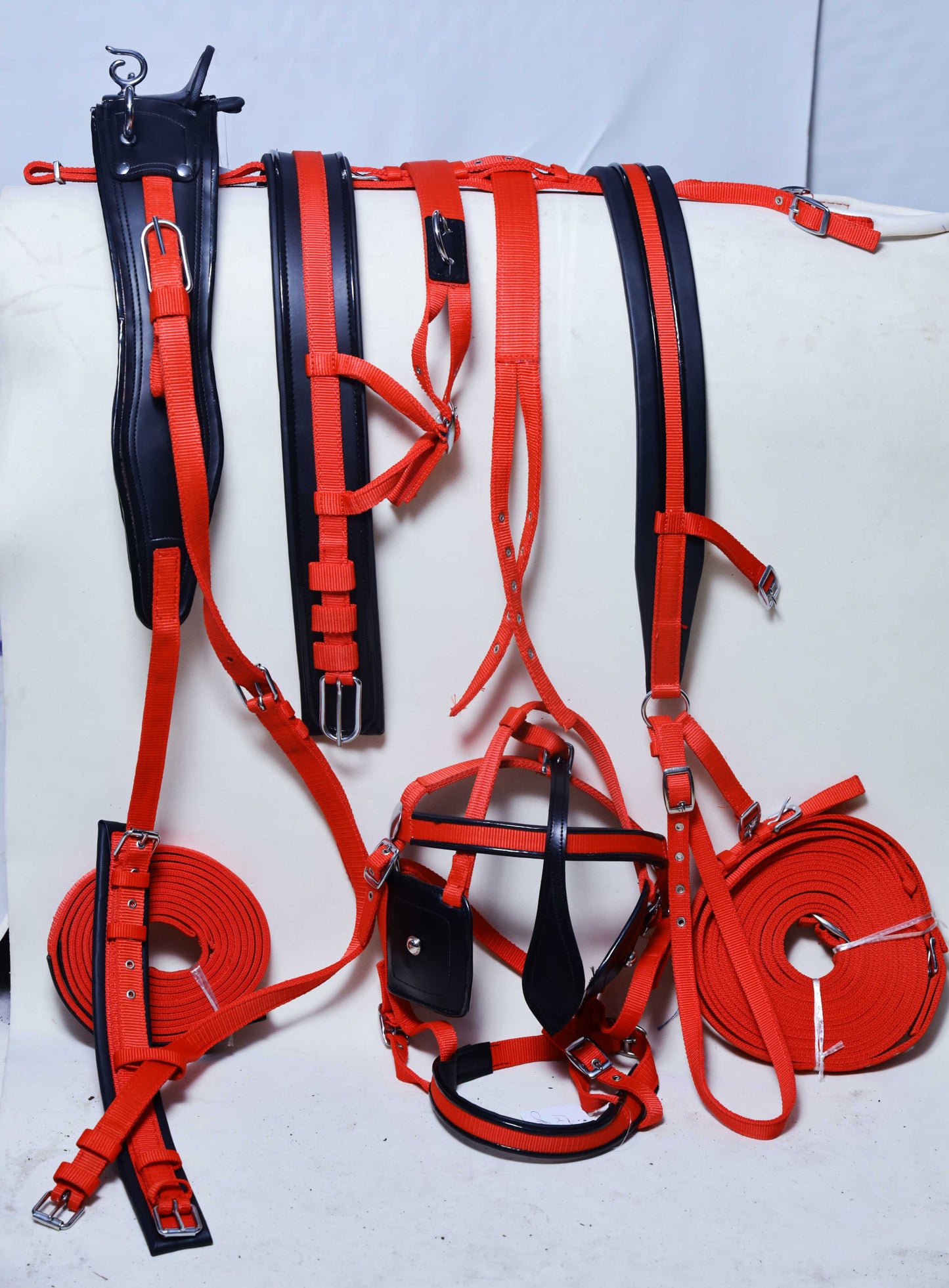 Nylon Driving Harness set Red size Full Cob Pony Shetland Mini Shetland and Miniature