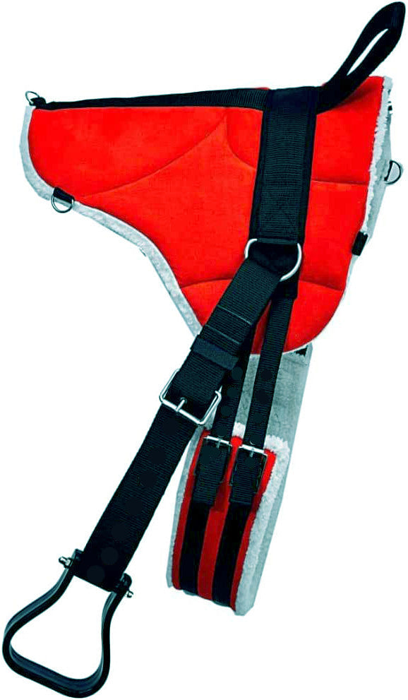 Bareback Pad Micro Fibre with free Girth and stirrups Red