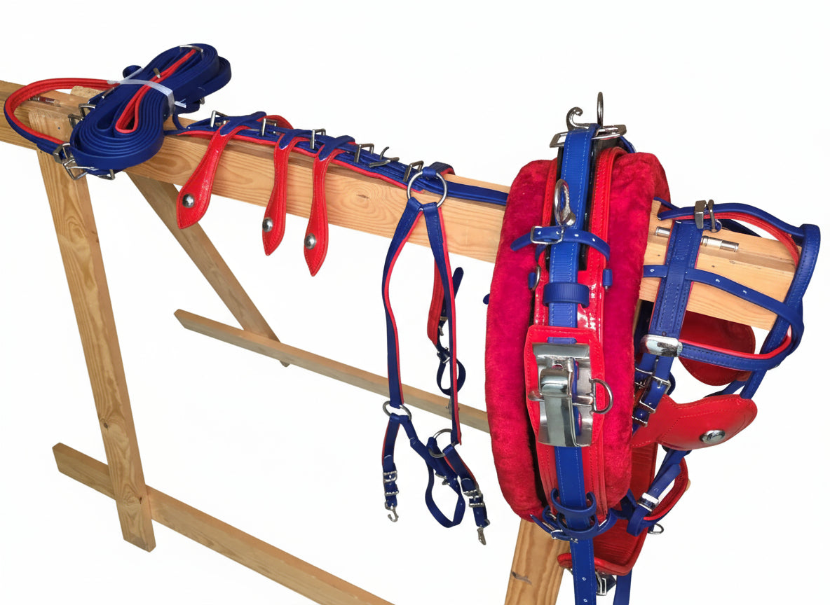 Quick Hitch Harness Blue and Red Size Cob pony shetland mini shetland and mini mini shetland